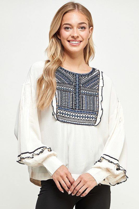 Indigo Blossom Blouse