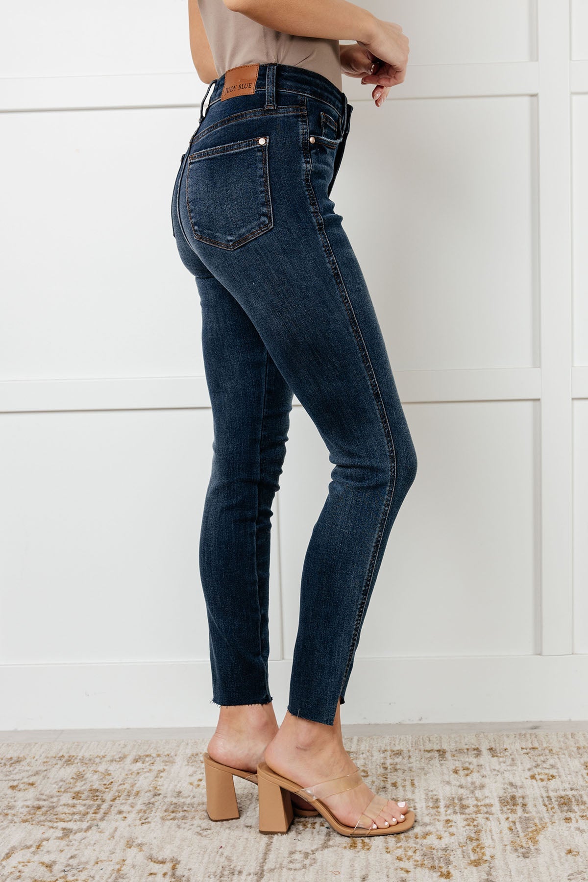 Tessa High Rise Control Top Step Hem Skinny Jeans