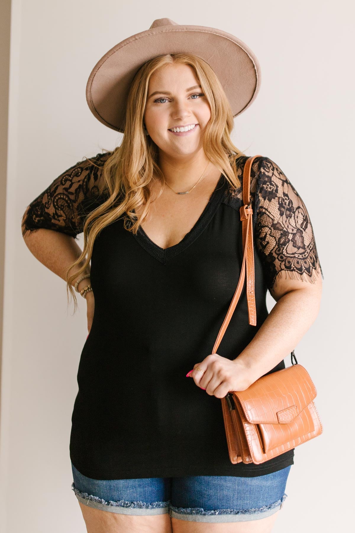 A Little Bit of Lace Top In Black