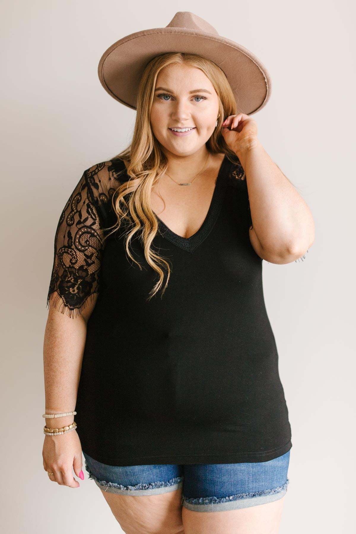 A Little Bit of Lace Top In Black