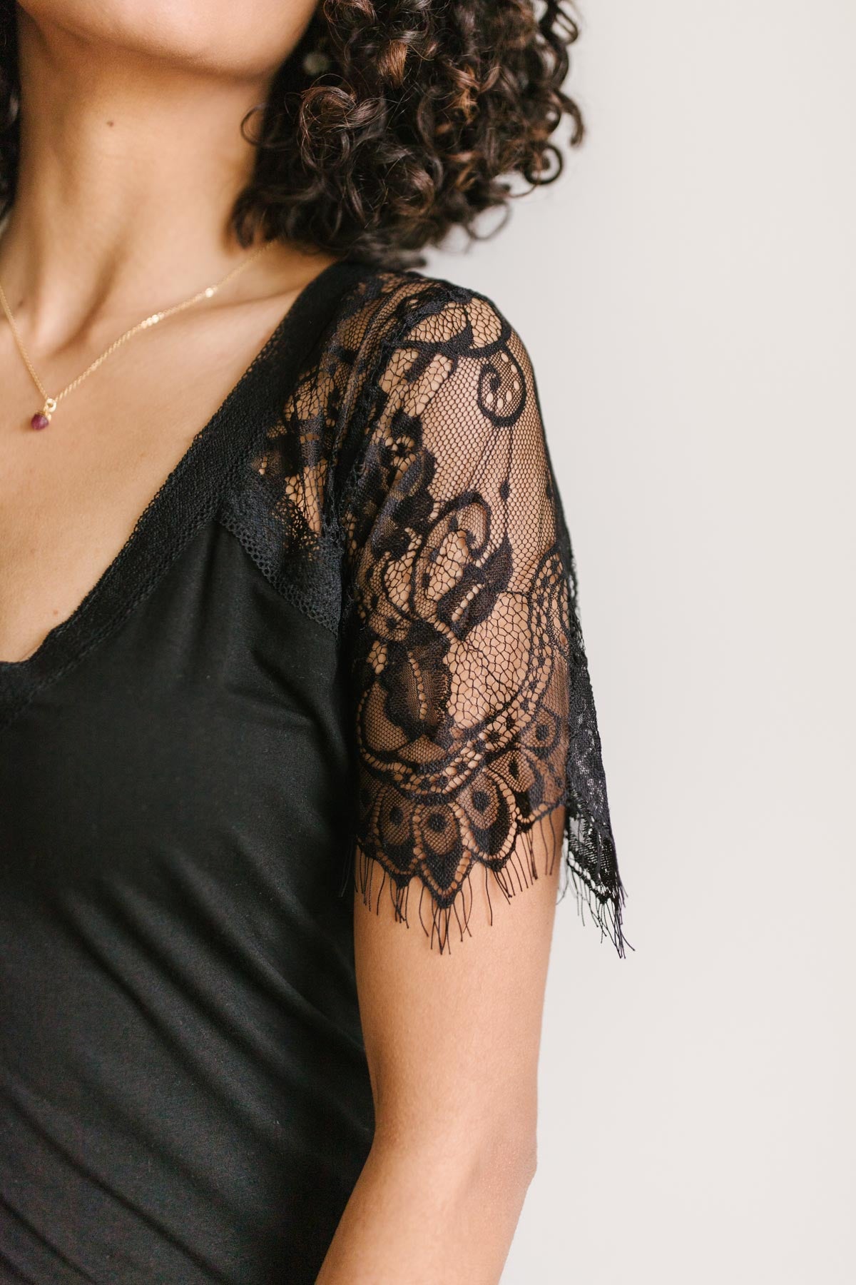 A Little Bit of Lace Top In Black