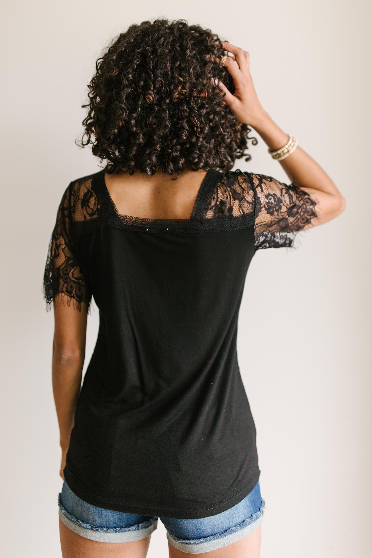 A Little Bit of Lace Top In Black