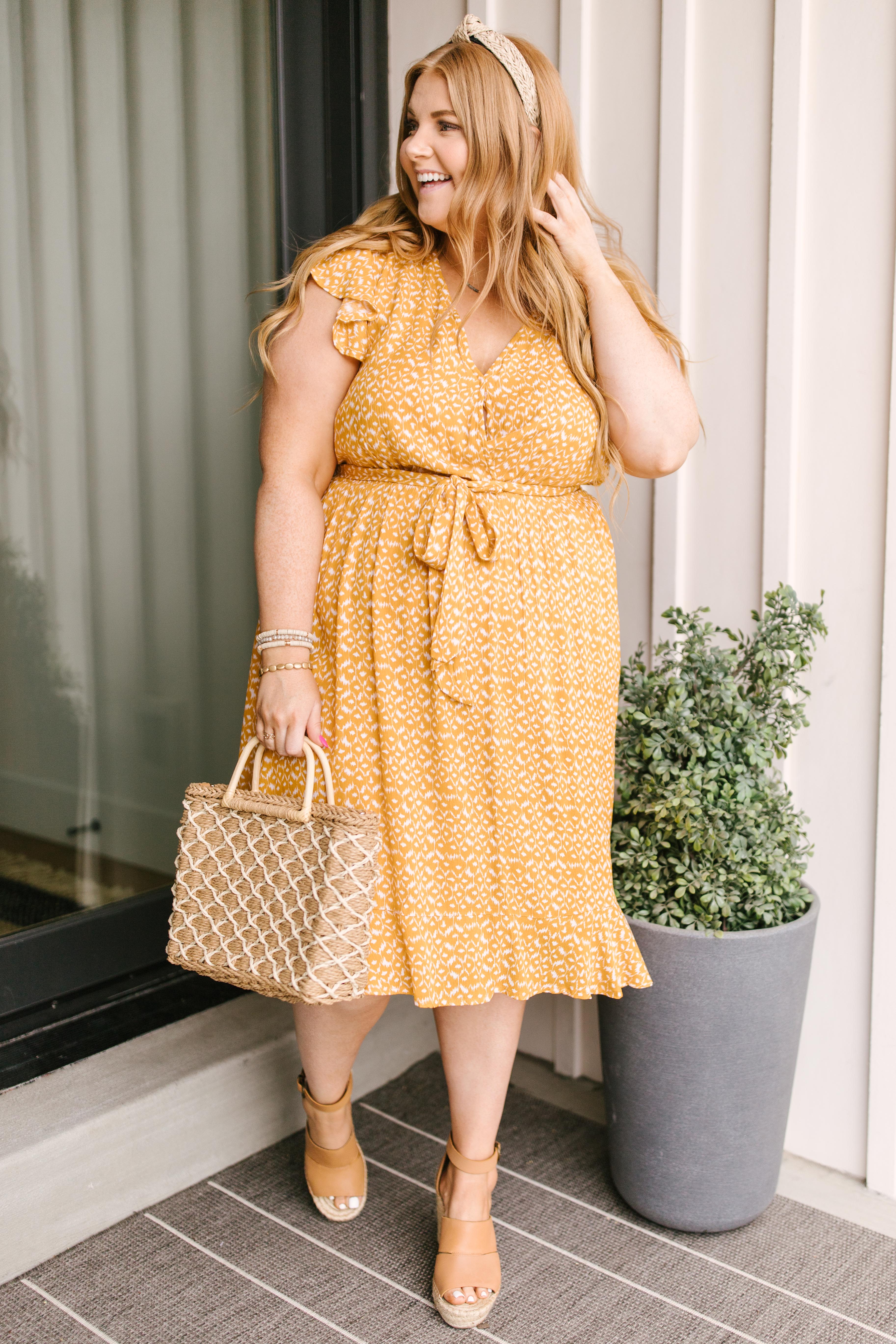 Joanna Midi Dress In Marigold