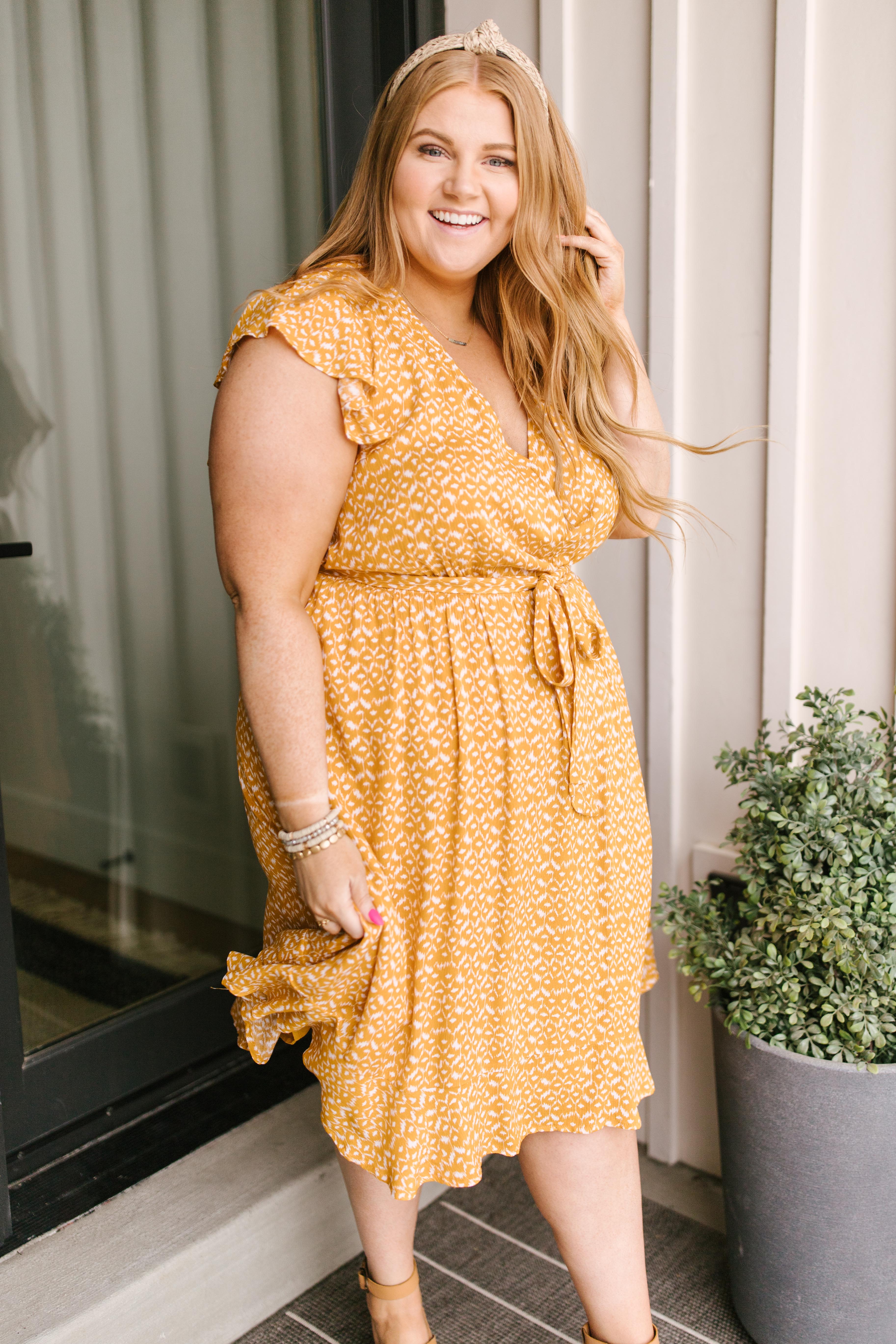 Joanna Midi Dress In Marigold