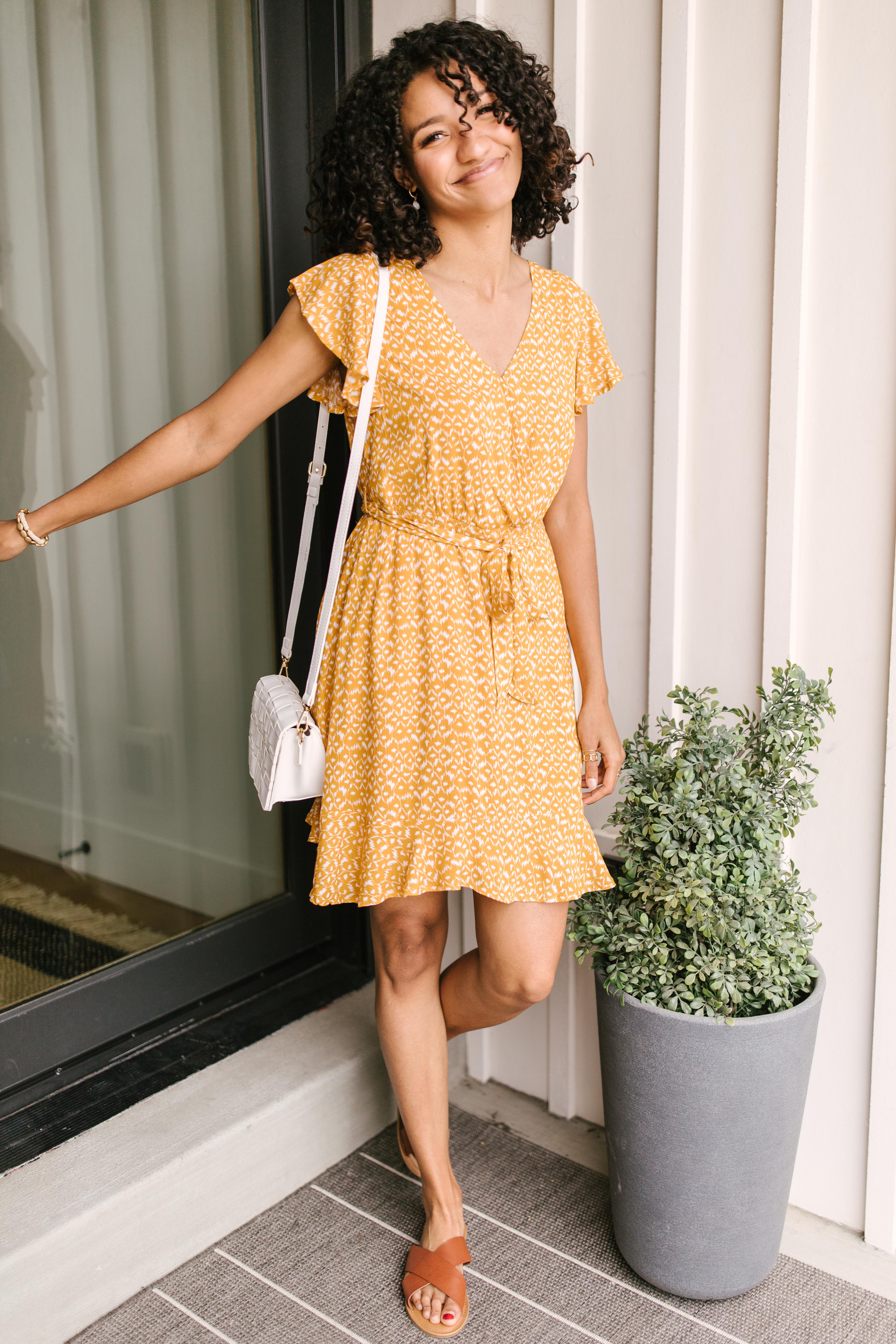 Joanna Midi Dress In Marigold