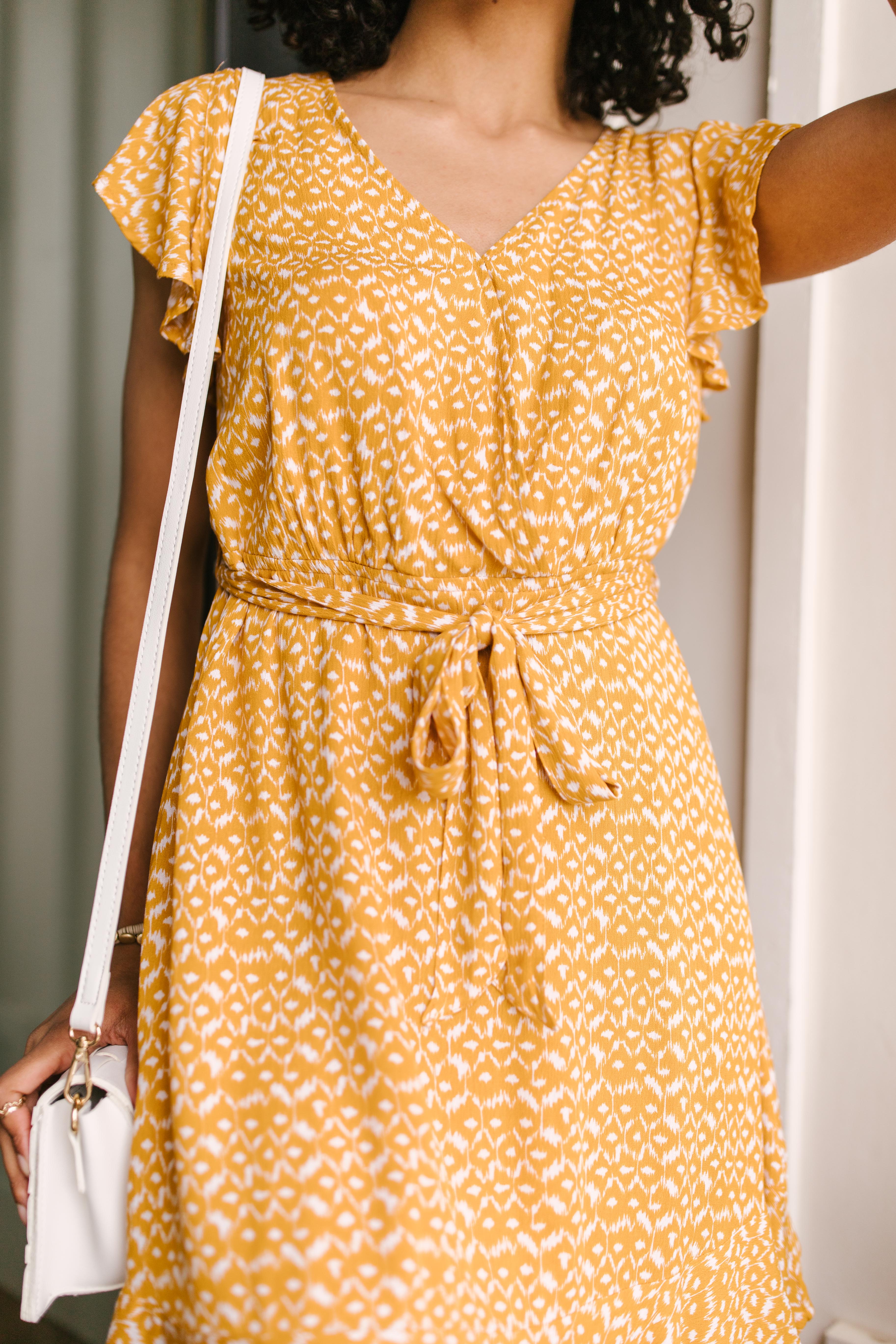 Joanna Midi Dress In Marigold