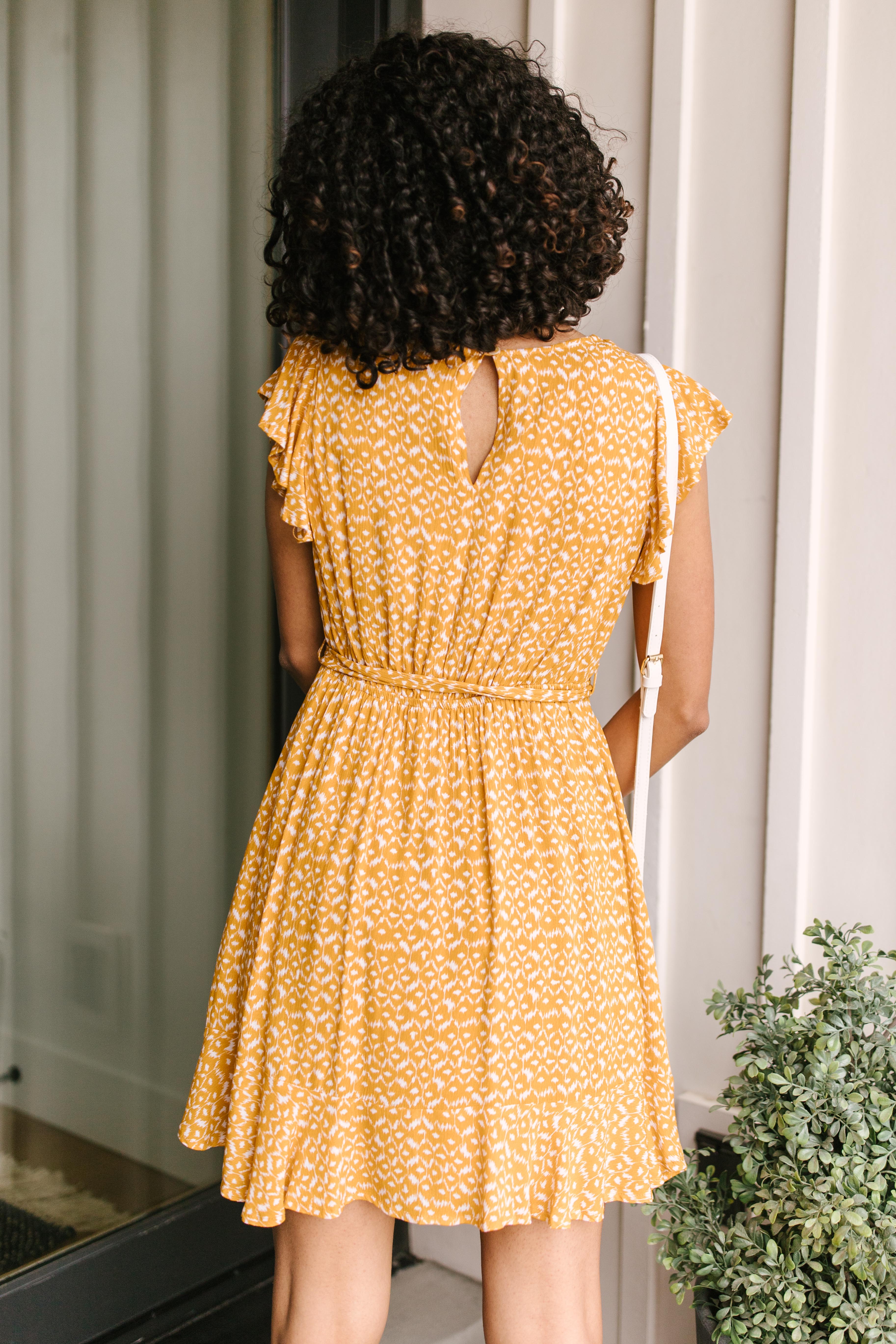 Joanna Midi Dress In Marigold