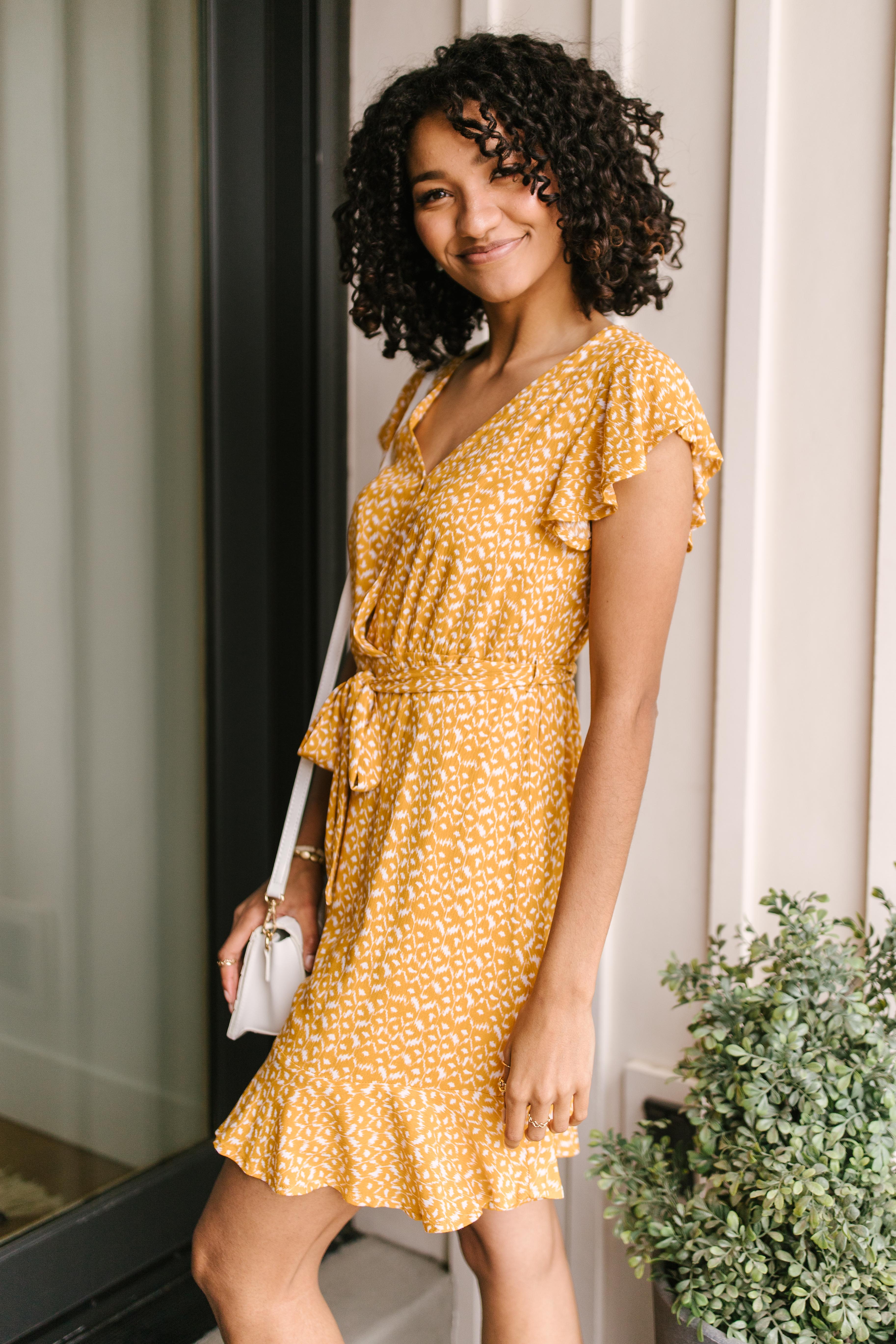 Joanna Midi Dress In Marigold