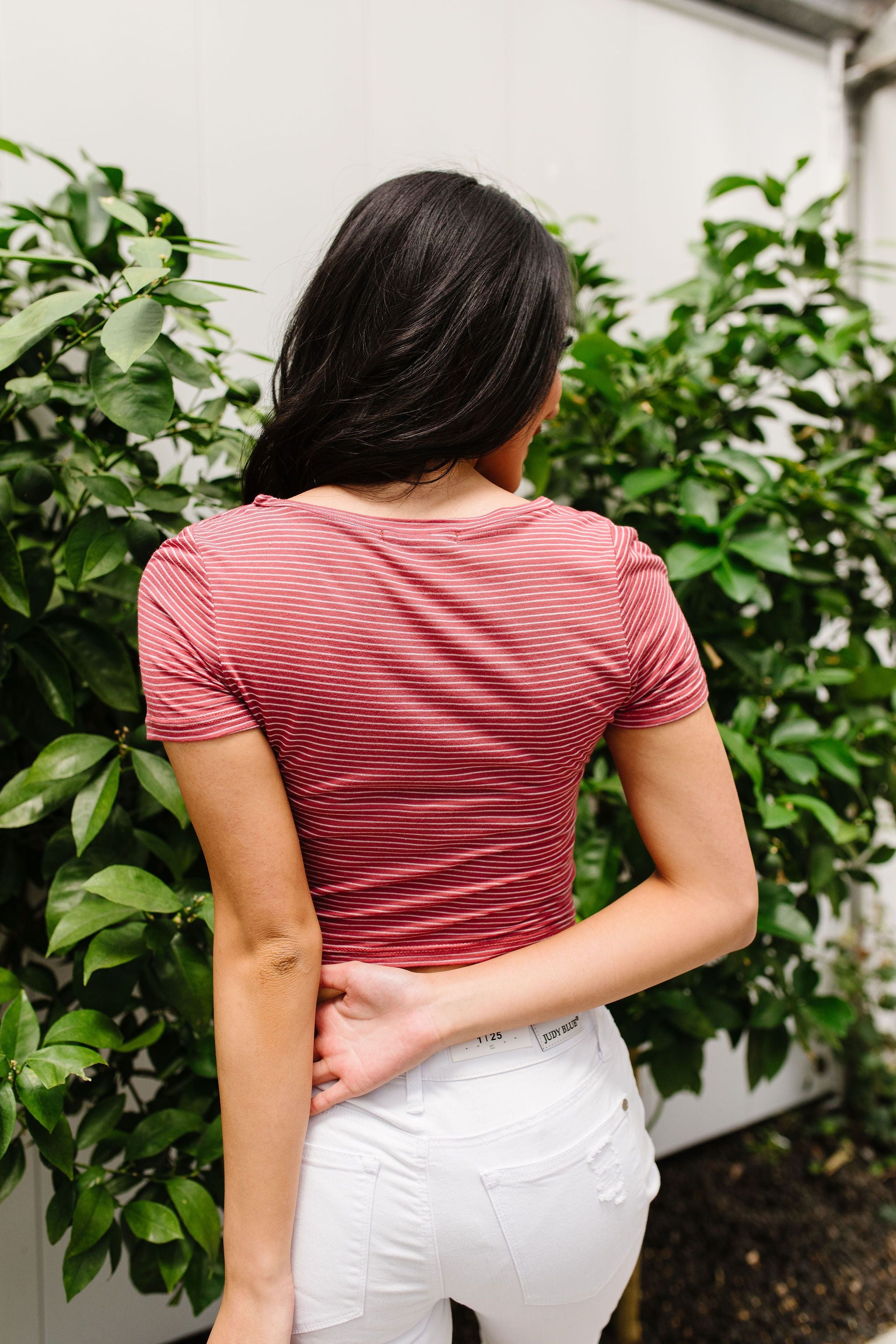 Twisted & Cropped Striped Top