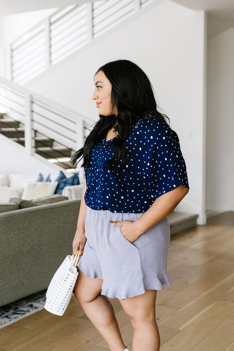 Ruffly Speaking Shorts In Silver