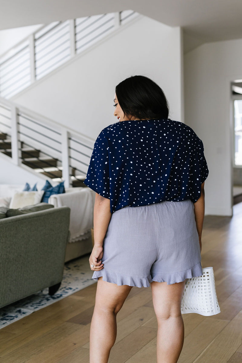 Ruffly Speaking Shorts In Silver