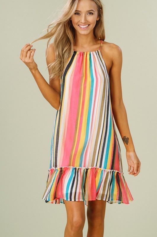 Samara Striped Halter Dress