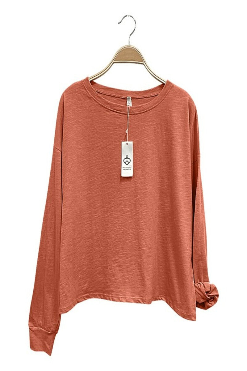 Anytime Long Sleeve Tee in Rust