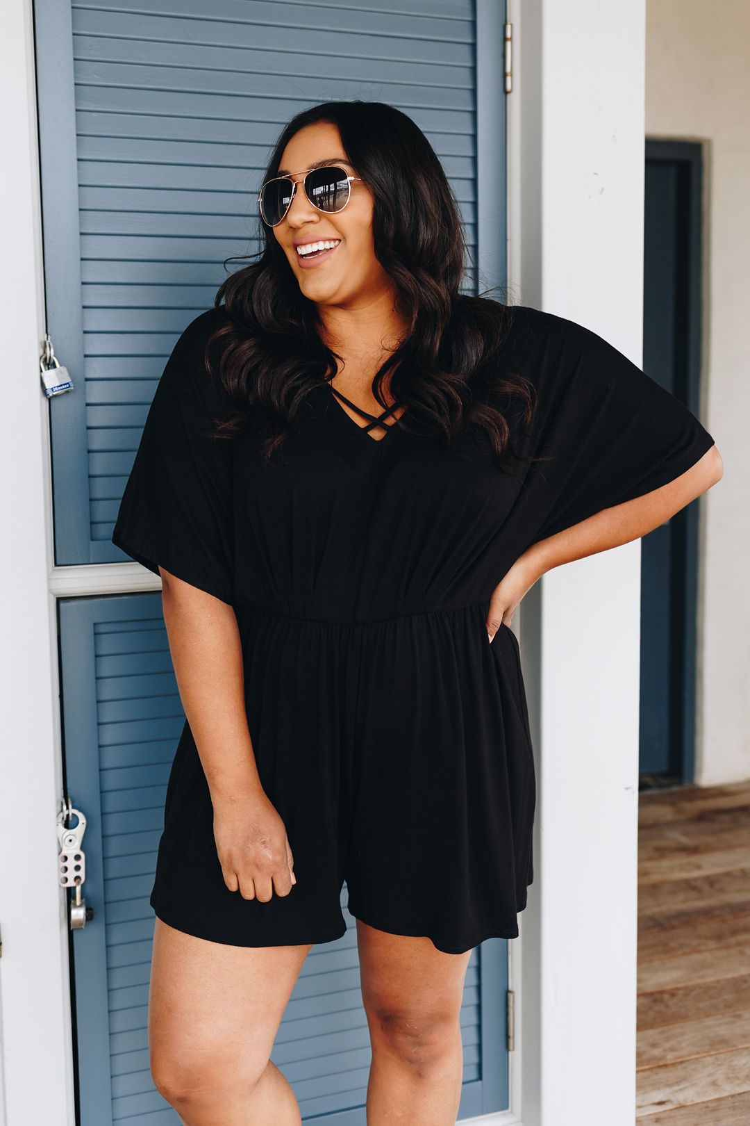 Black Criss Cross Romper