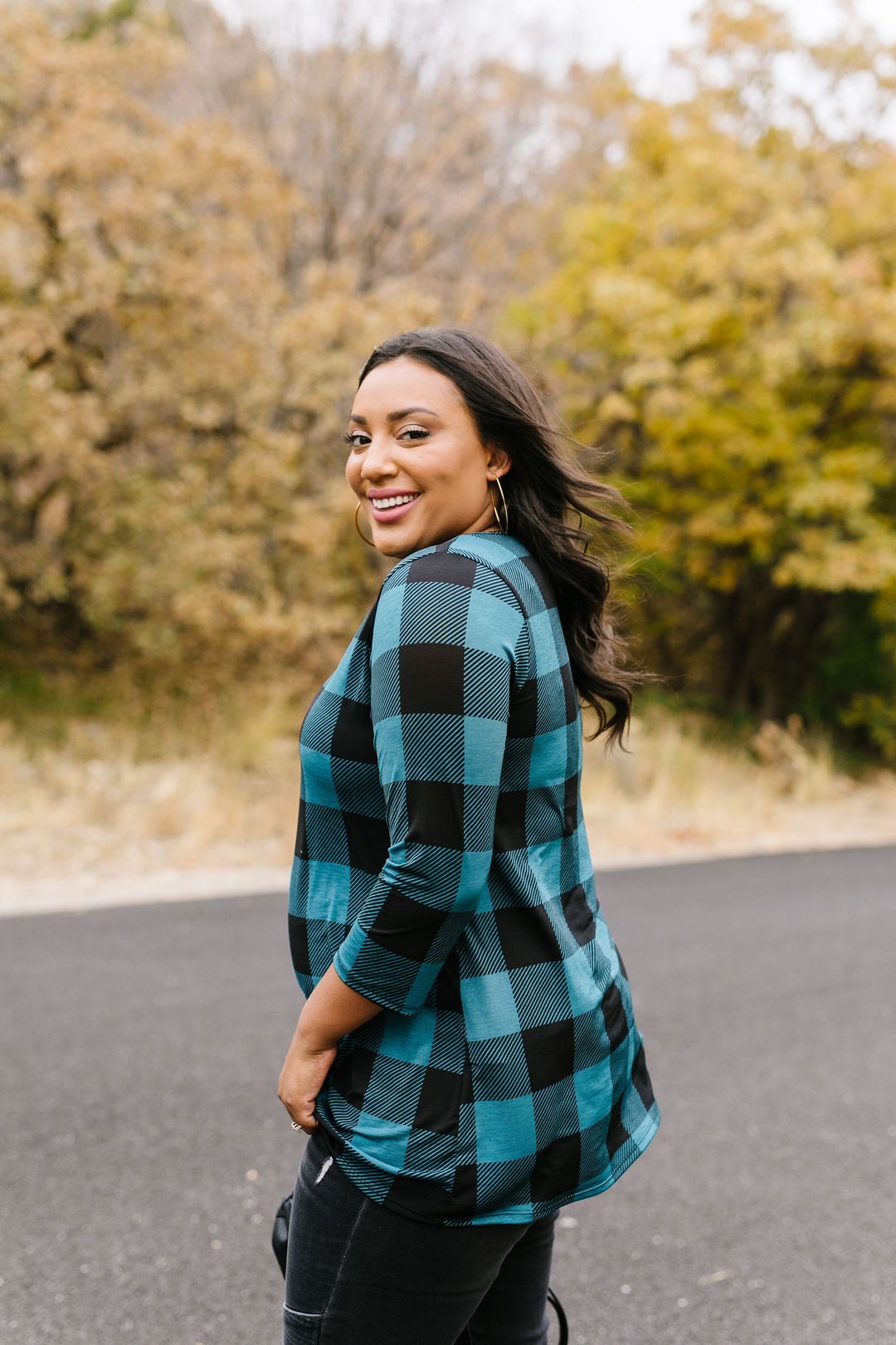 Checkered Criss Cross Top