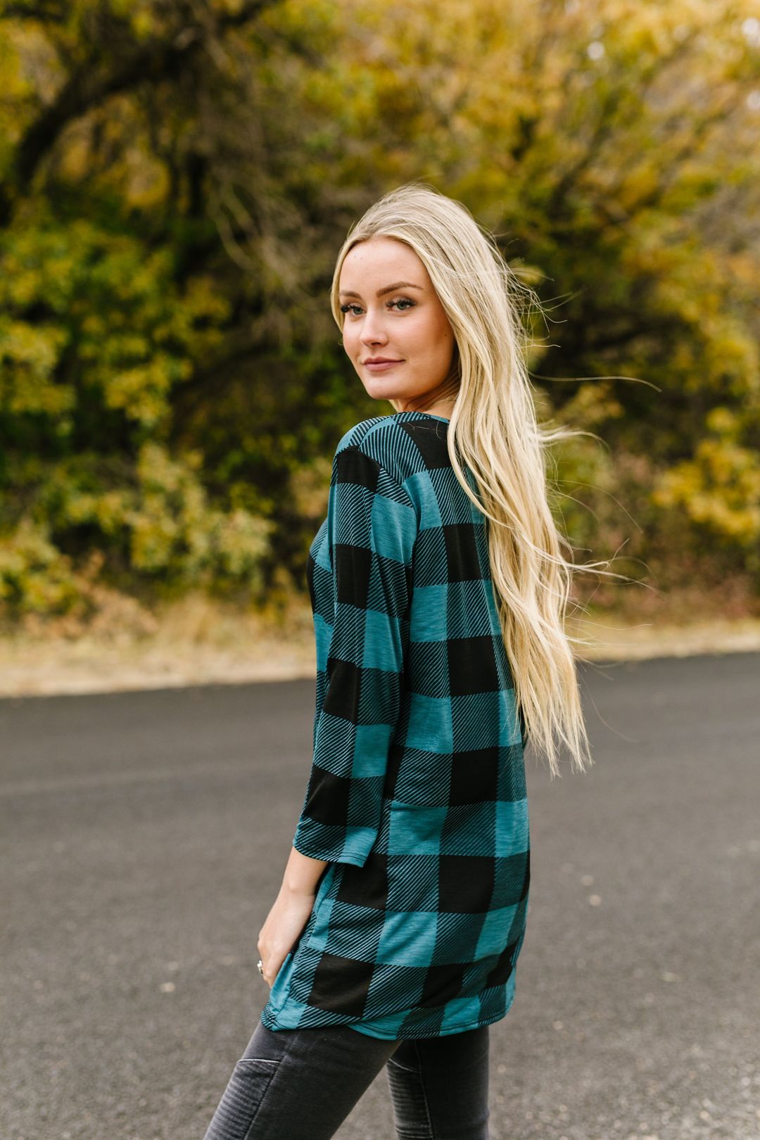 Checkered Criss Cross Top