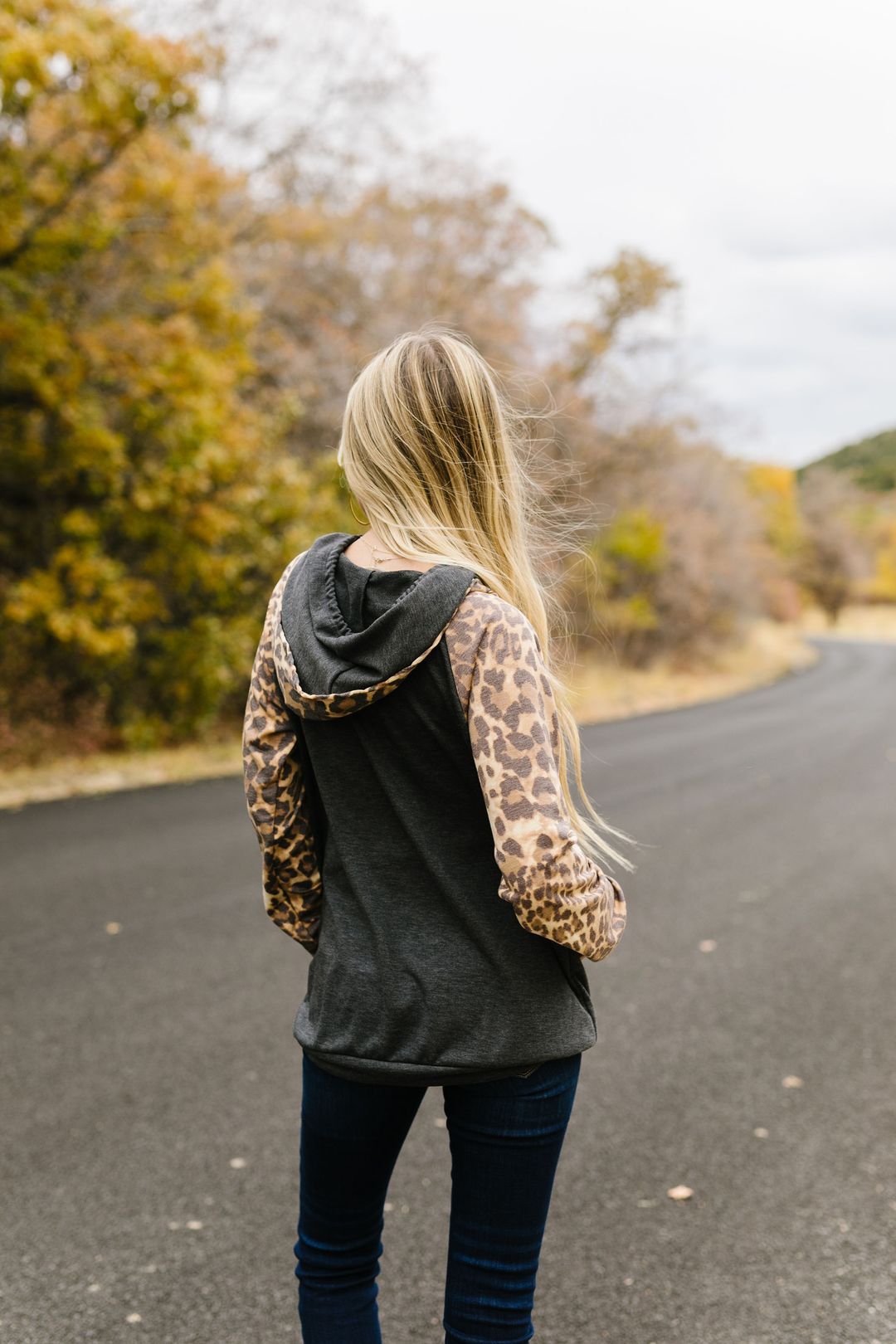 Double Hood Animal Print Raglan Hoodie