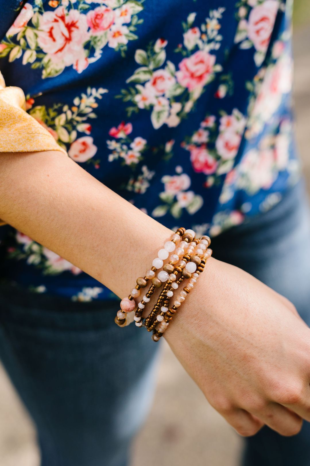 Wood + Stone Wrap Bracelet