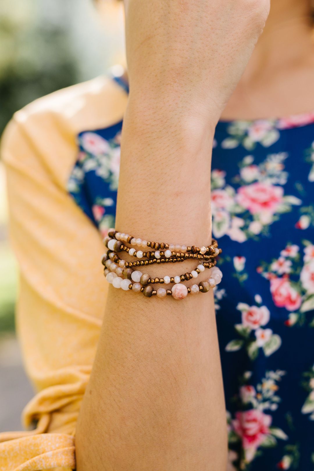 Wood + Stone Wrap Bracelet