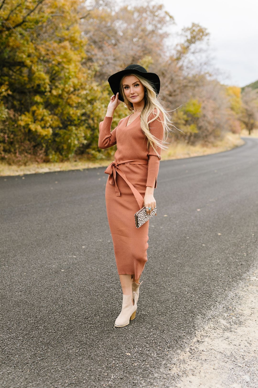 Ribbed + Wrapped Sweater Dress