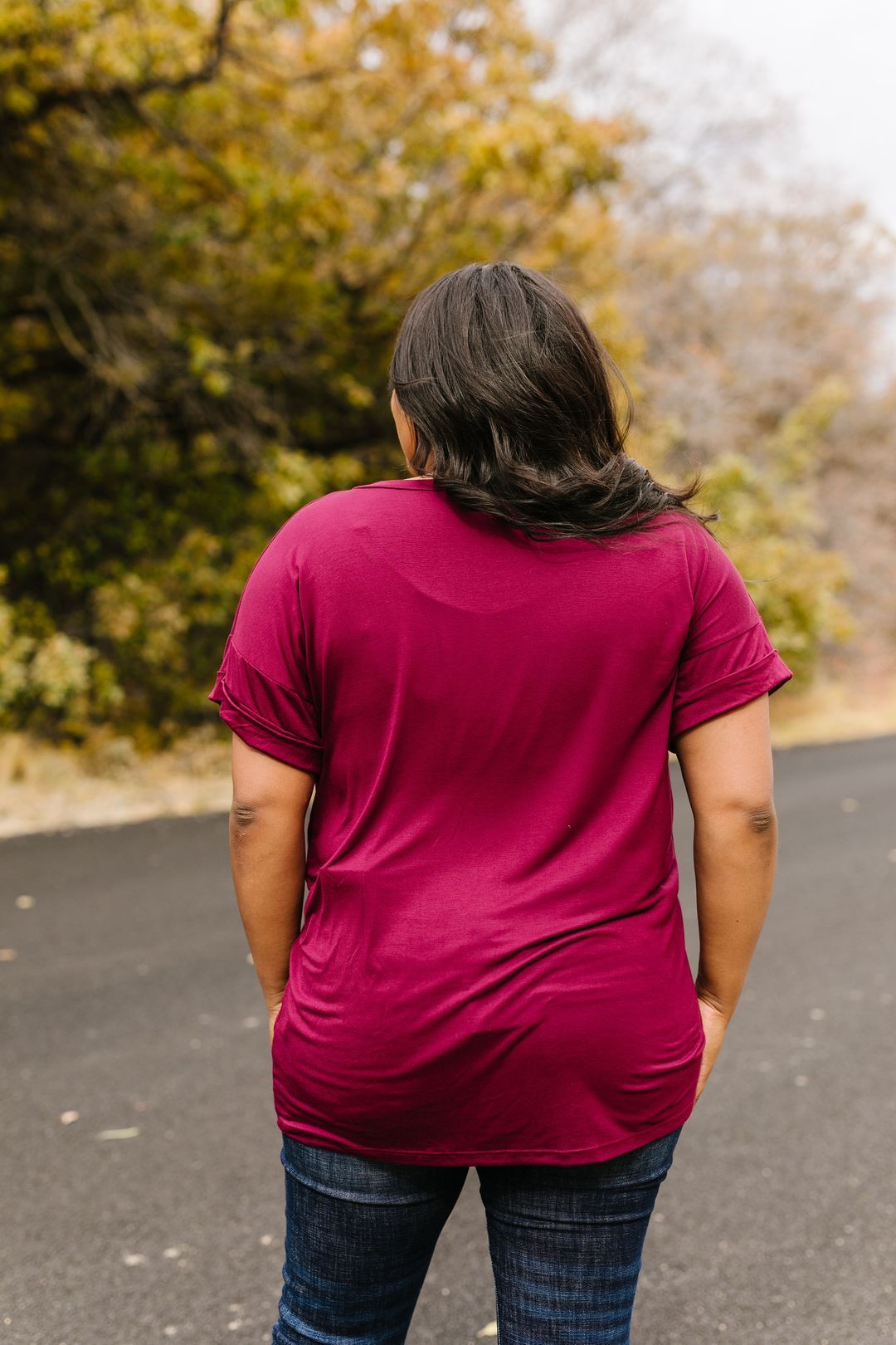 Basically Perfect V-Neck In Burgundy