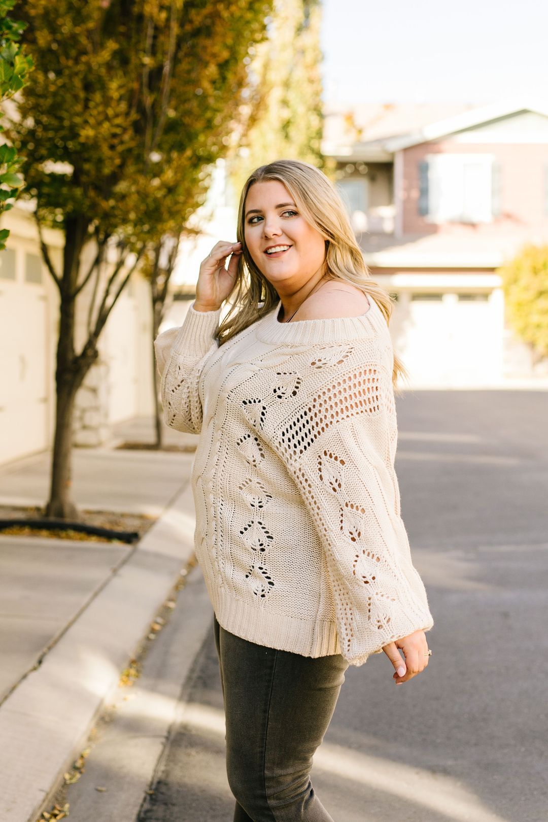 Spice Of Life Cable Knit Sweater In Vanilla