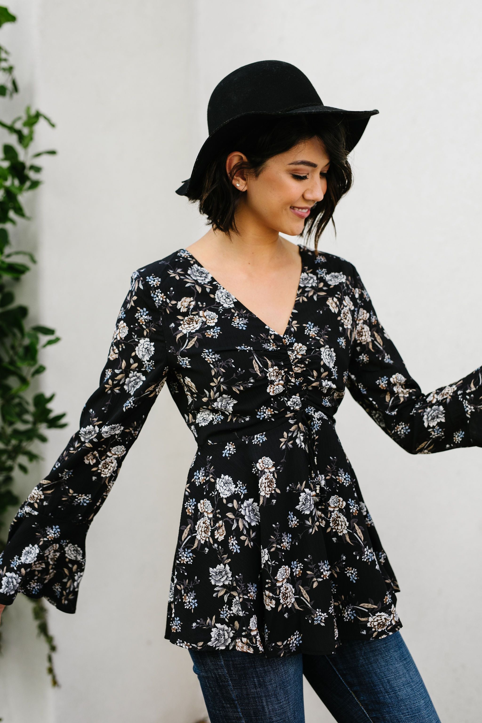 Floral Fantasy Peplum Blouse