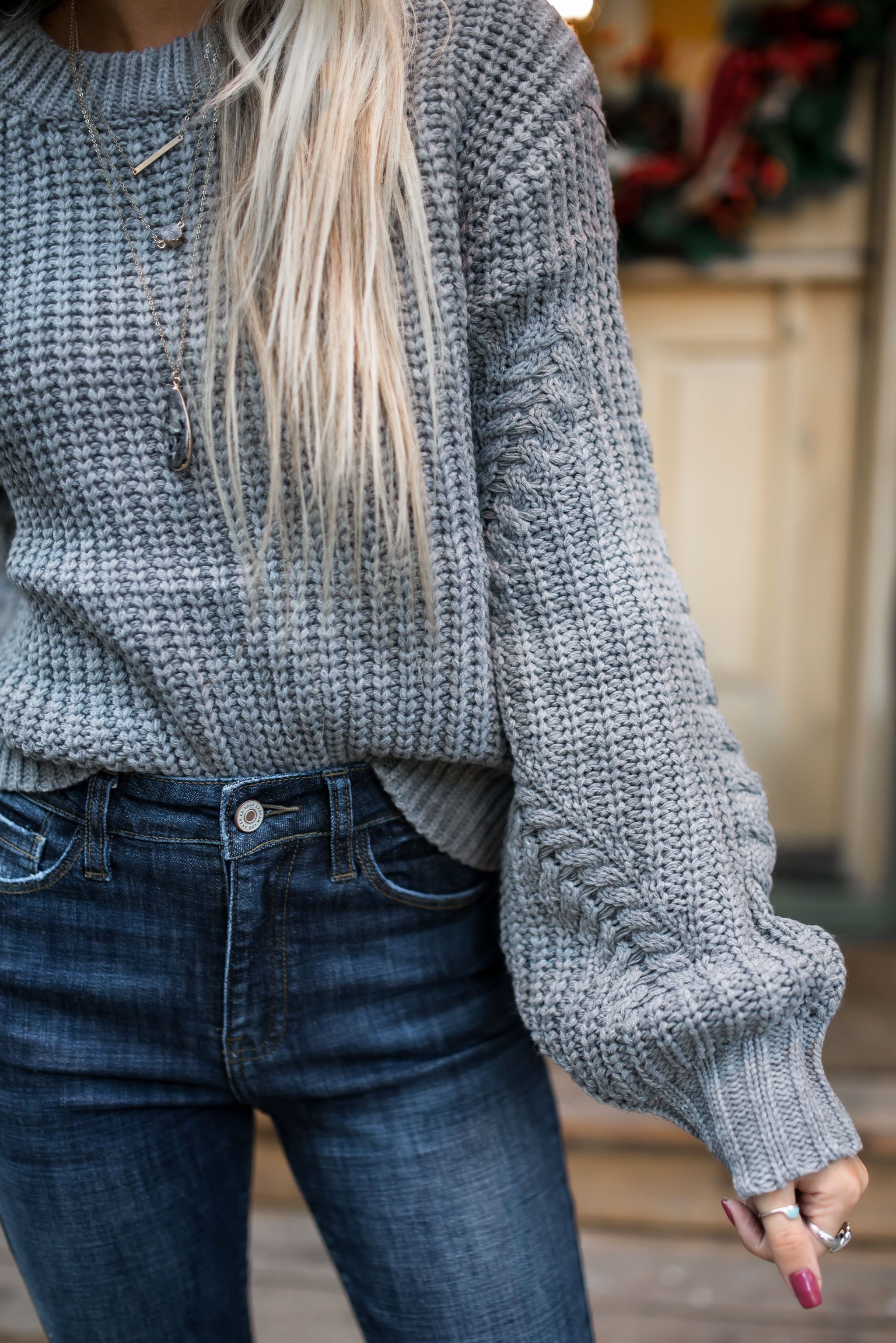 Chunky + Cropped Charcoal Sweater