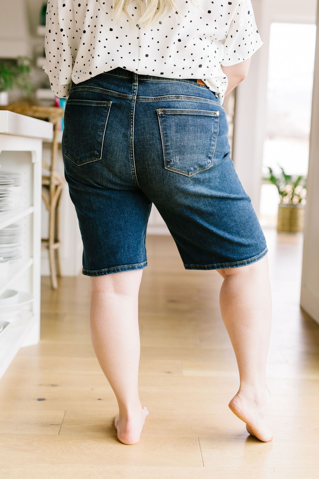 Button Fly Bermuda Shorts