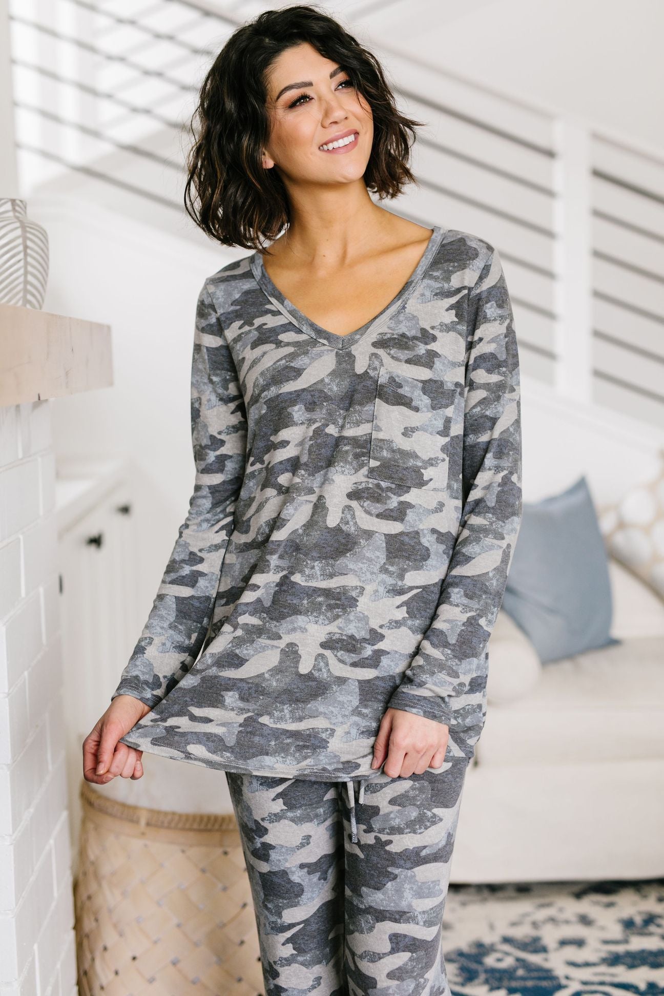 Charcoal Camo Lounge Top