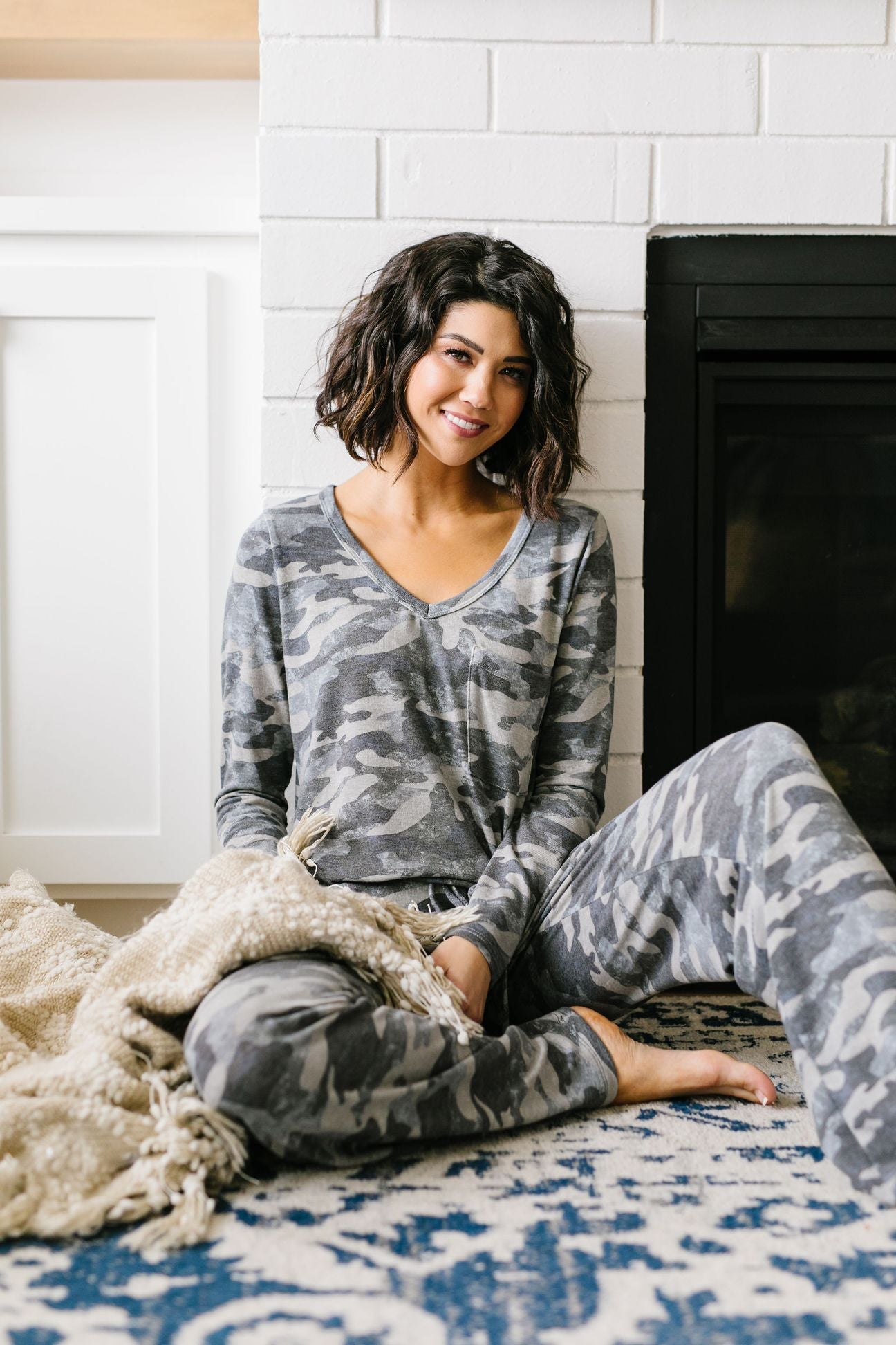 Charcoal Camo Lounge Top