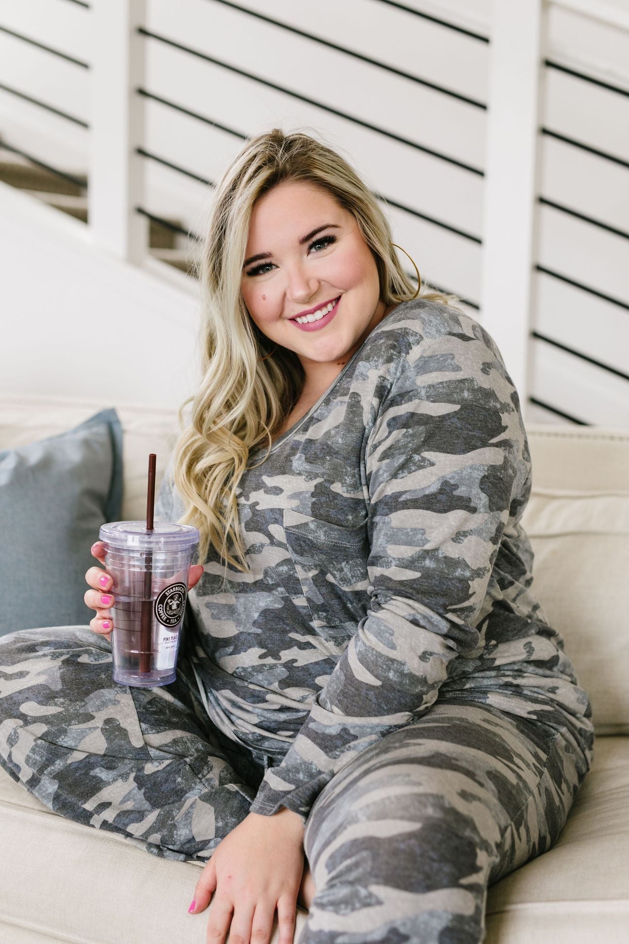 Charcoal Camo Lounge Top