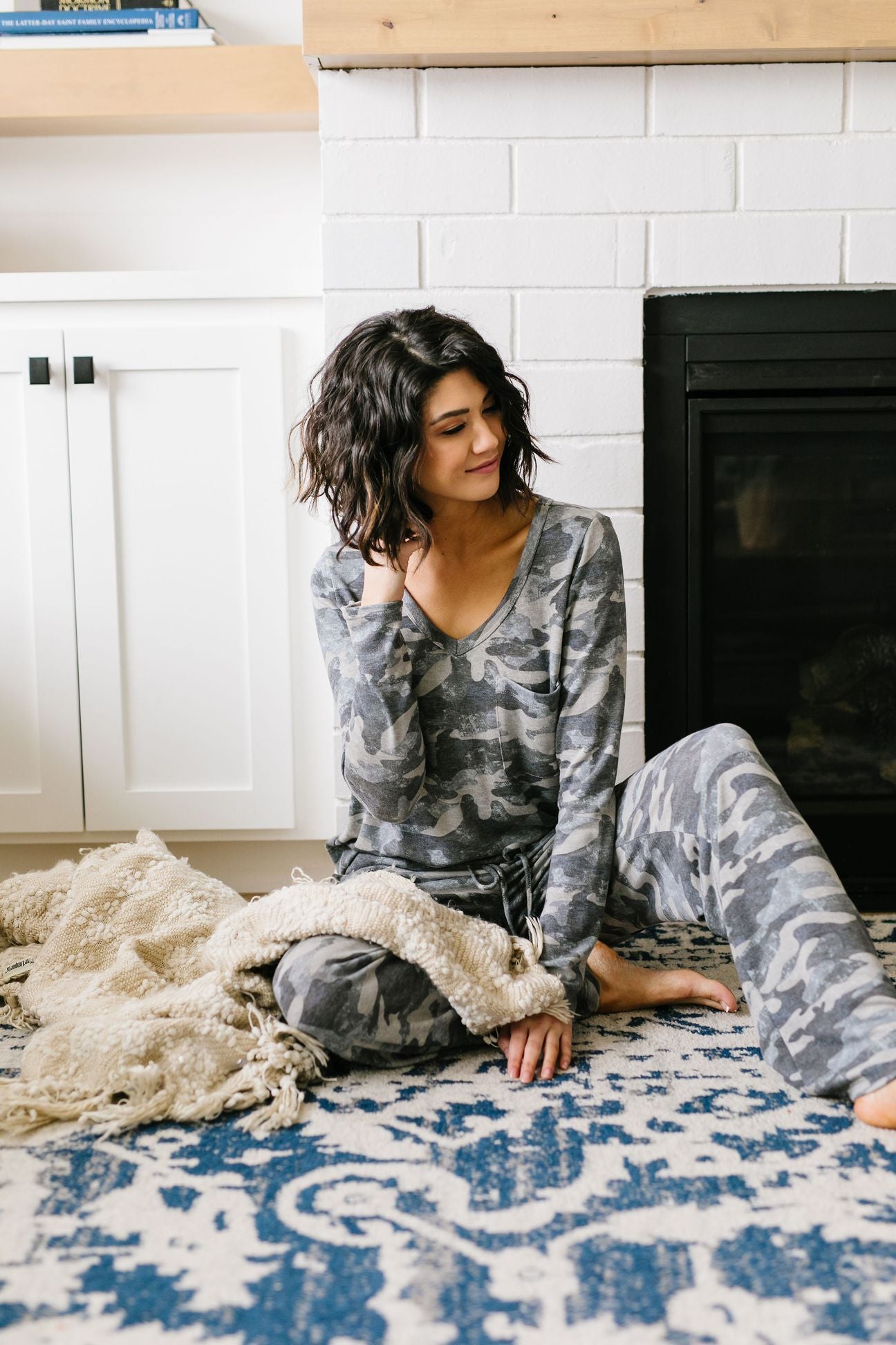 Charcoal Camo Lounge Top