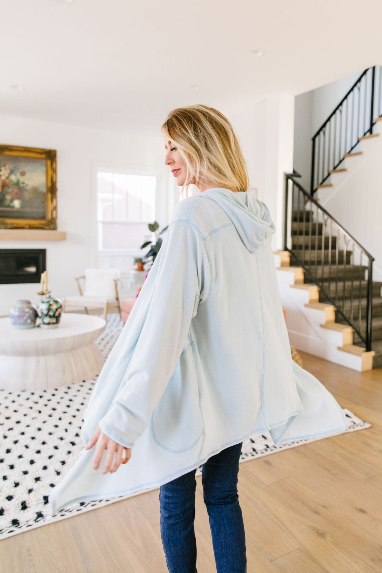 Free Fall Pale Blue Cardigan