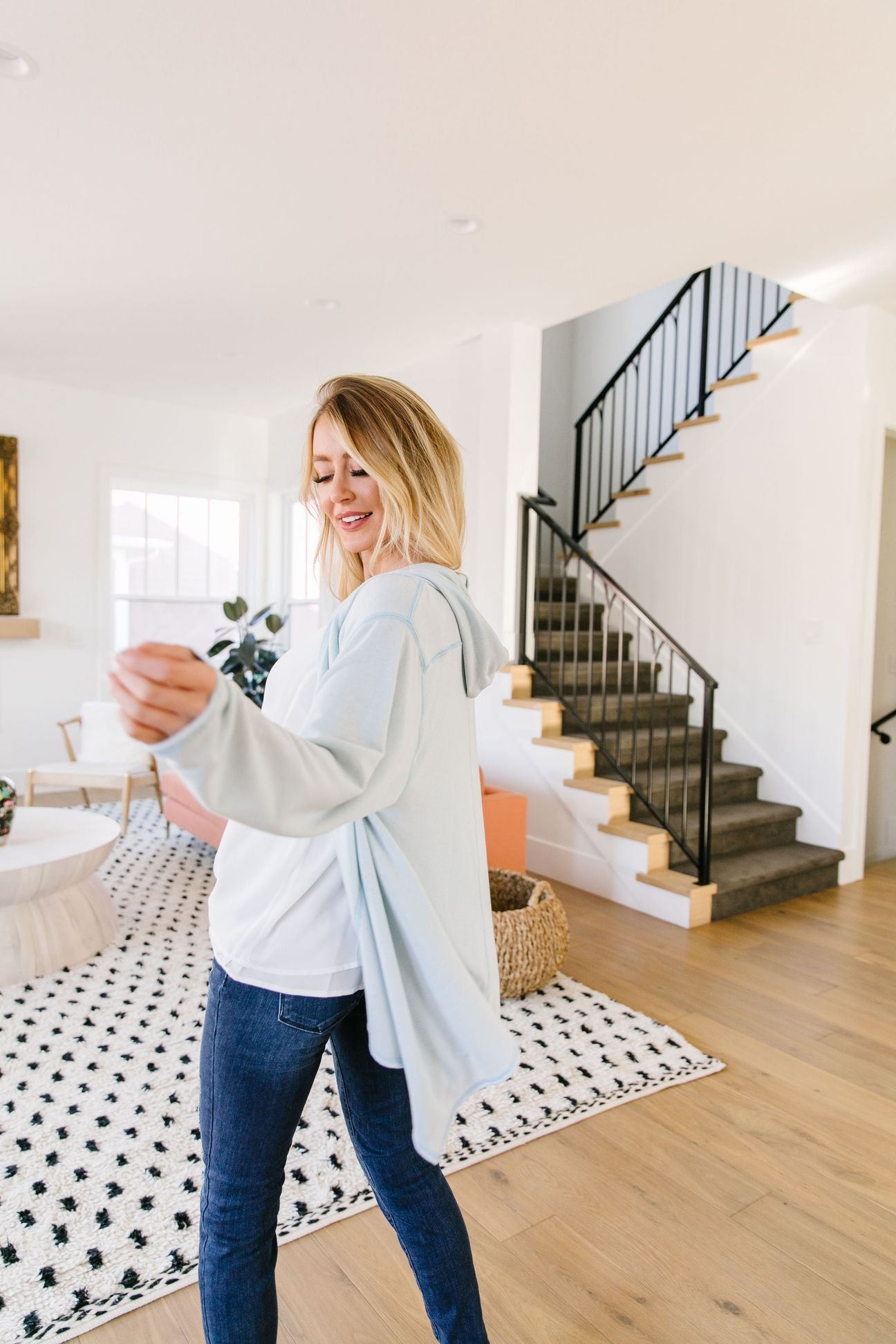 Free Fall Pale Blue Cardigan