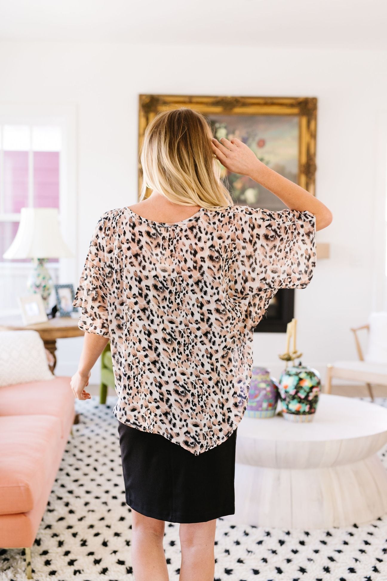 To The Point Animal Print Blouse