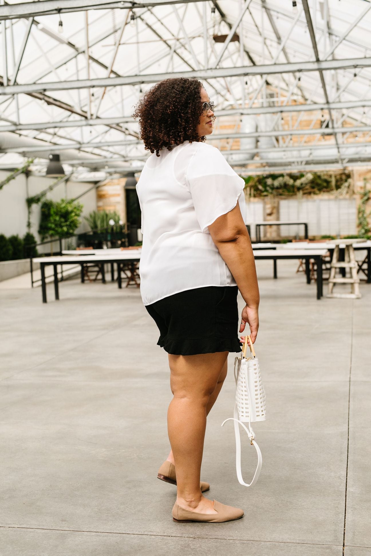 Tulip Sleeve Blouse In Ivory