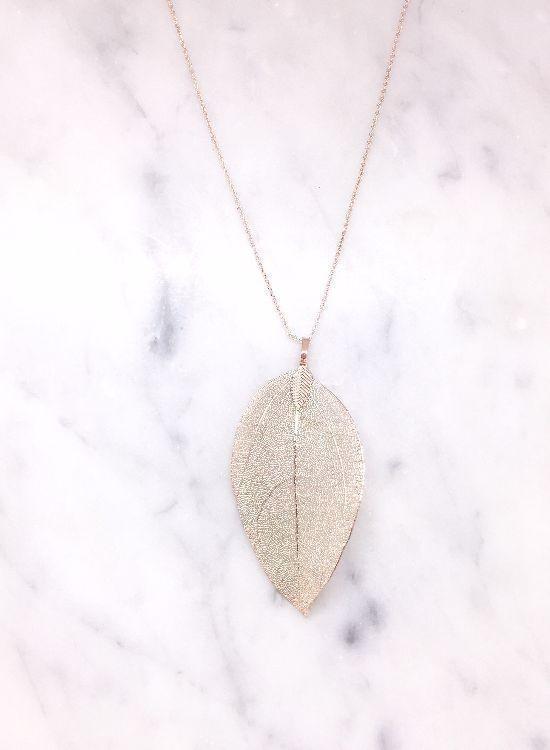 Rose Gold Leaf Necklace