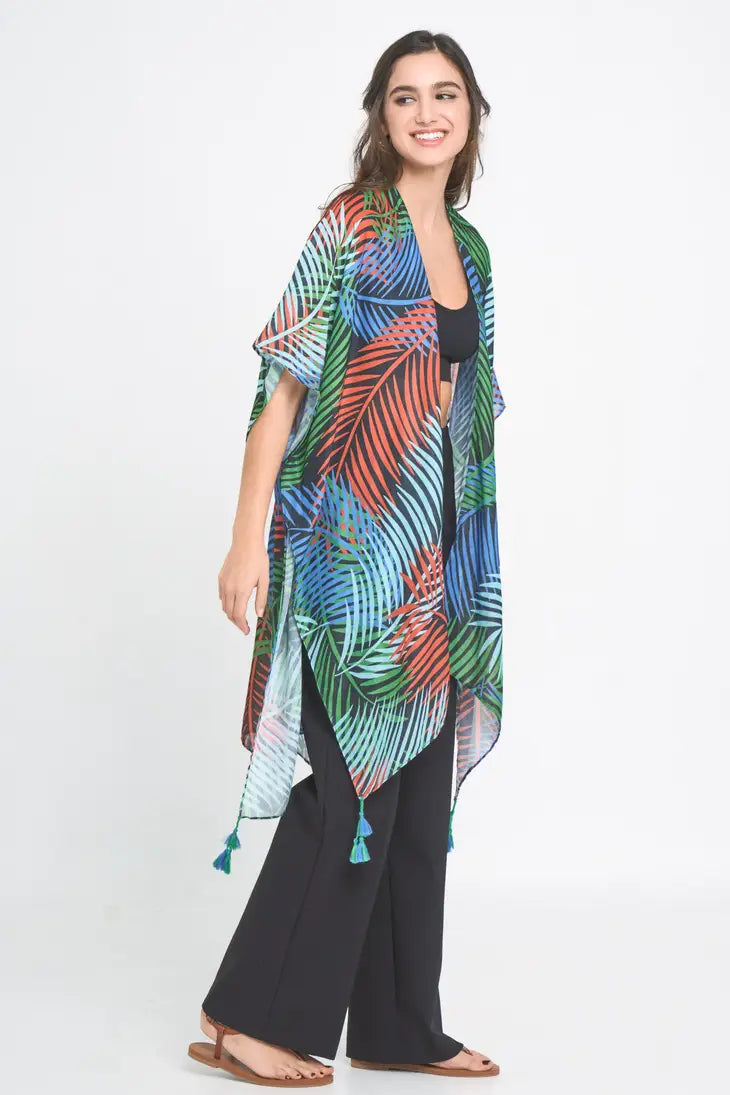 PREORDER: Palm Leaf Print Kimono in Three Colors