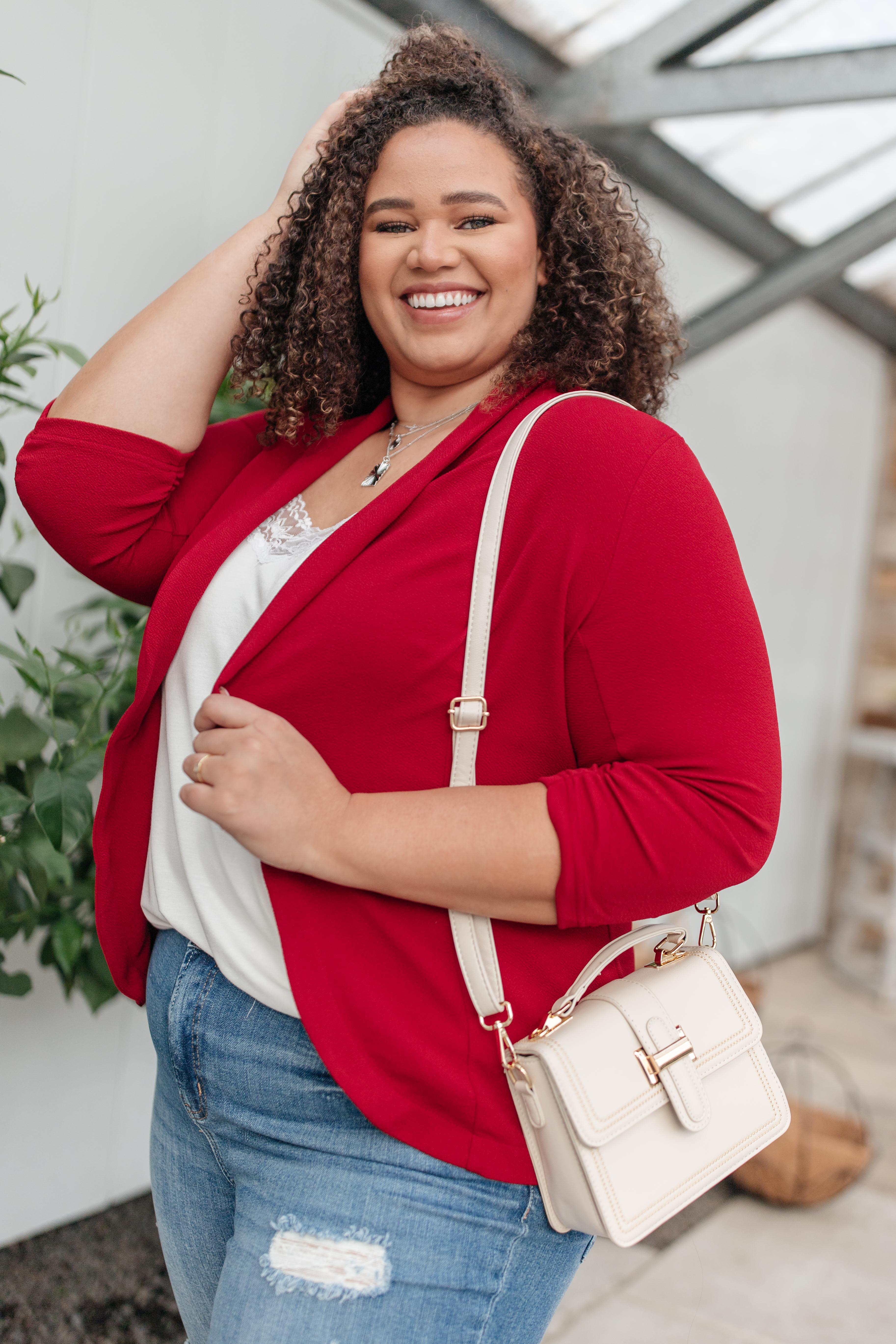 Acting Like A Lady Blazer in Red