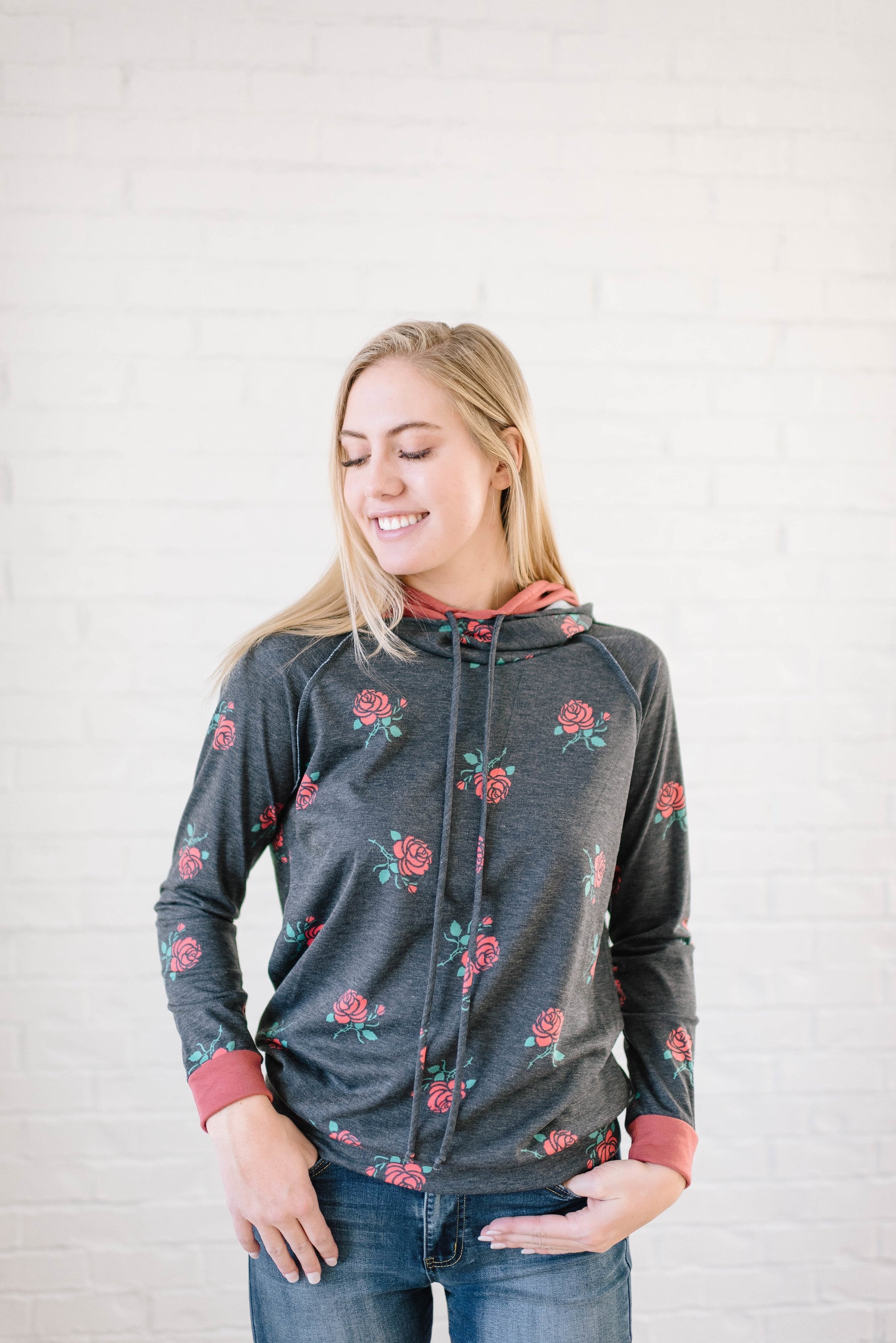 Coral Roses Hoodie