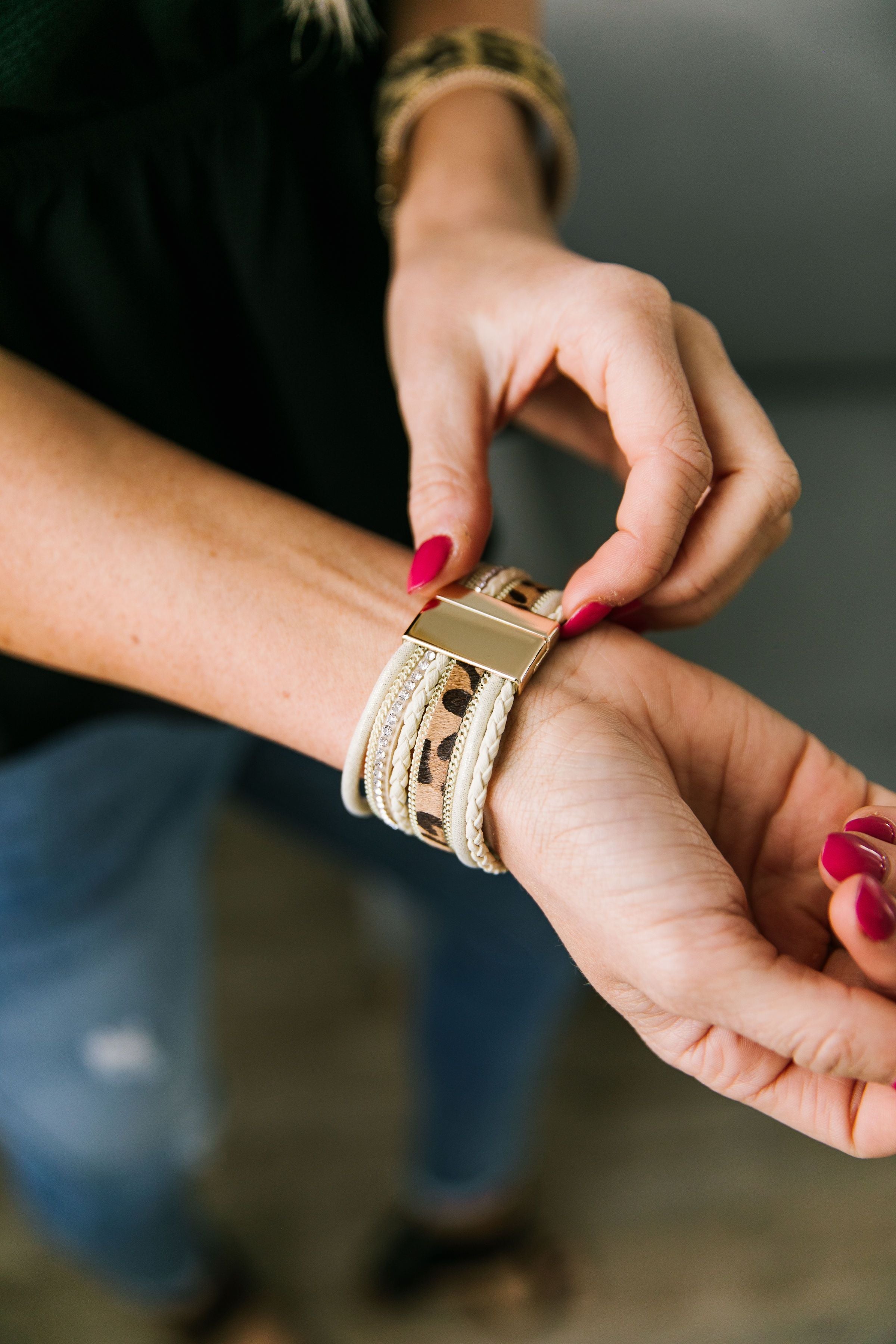 Bling On The Leopard Cuff