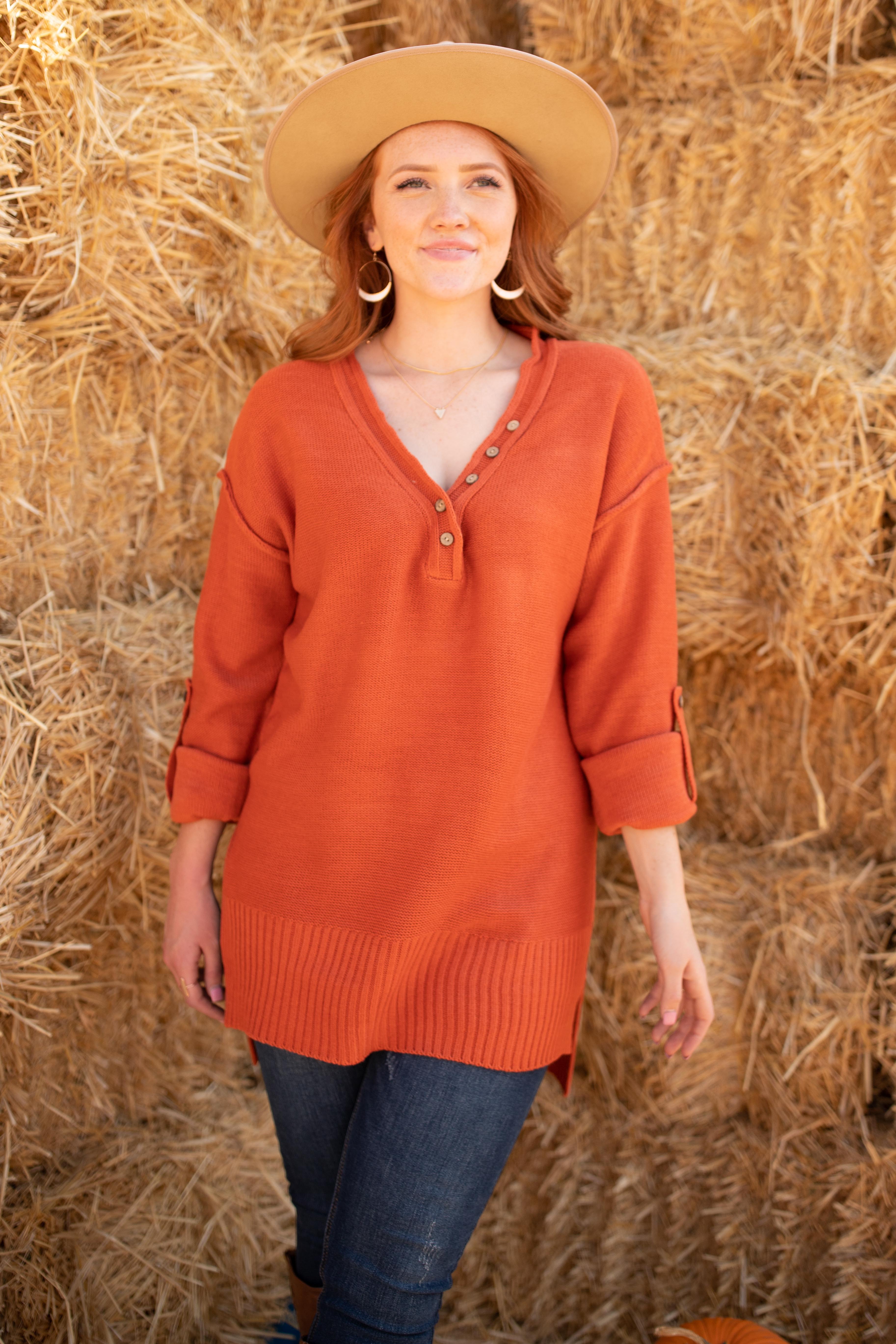 Brielle Top in Rusty Orange