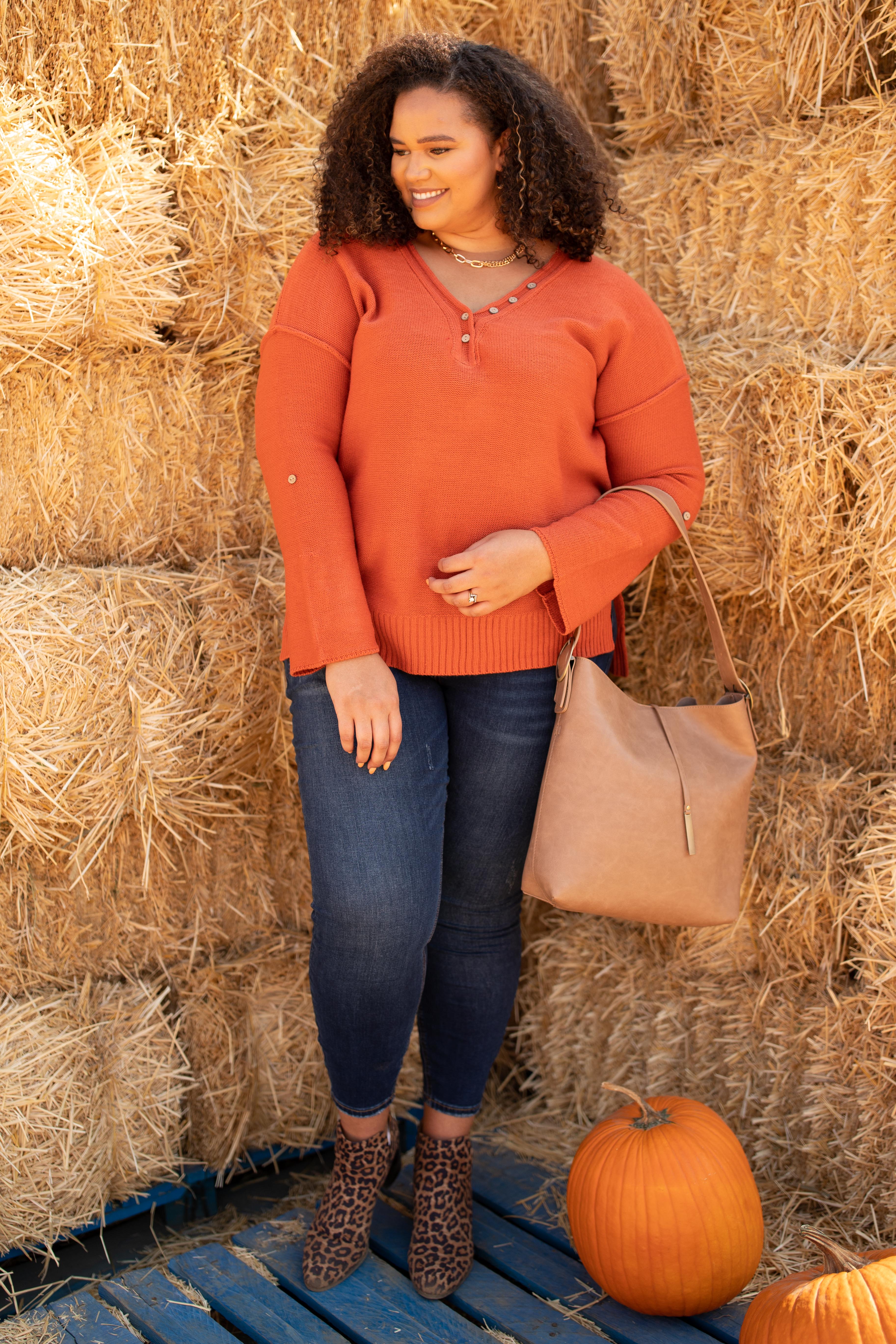 Brielle Top in Rusty Orange