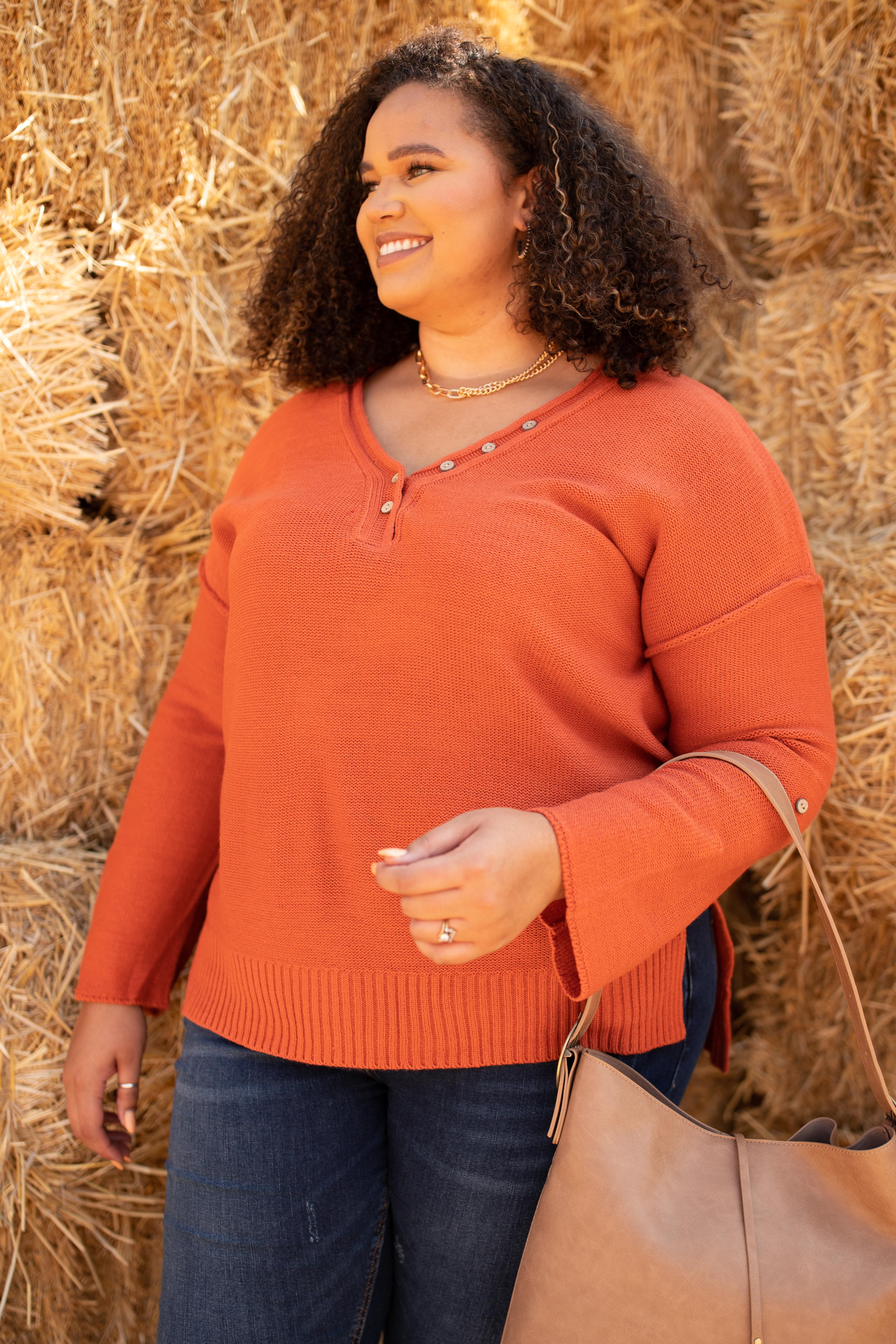 Brielle Top in Rusty Orange