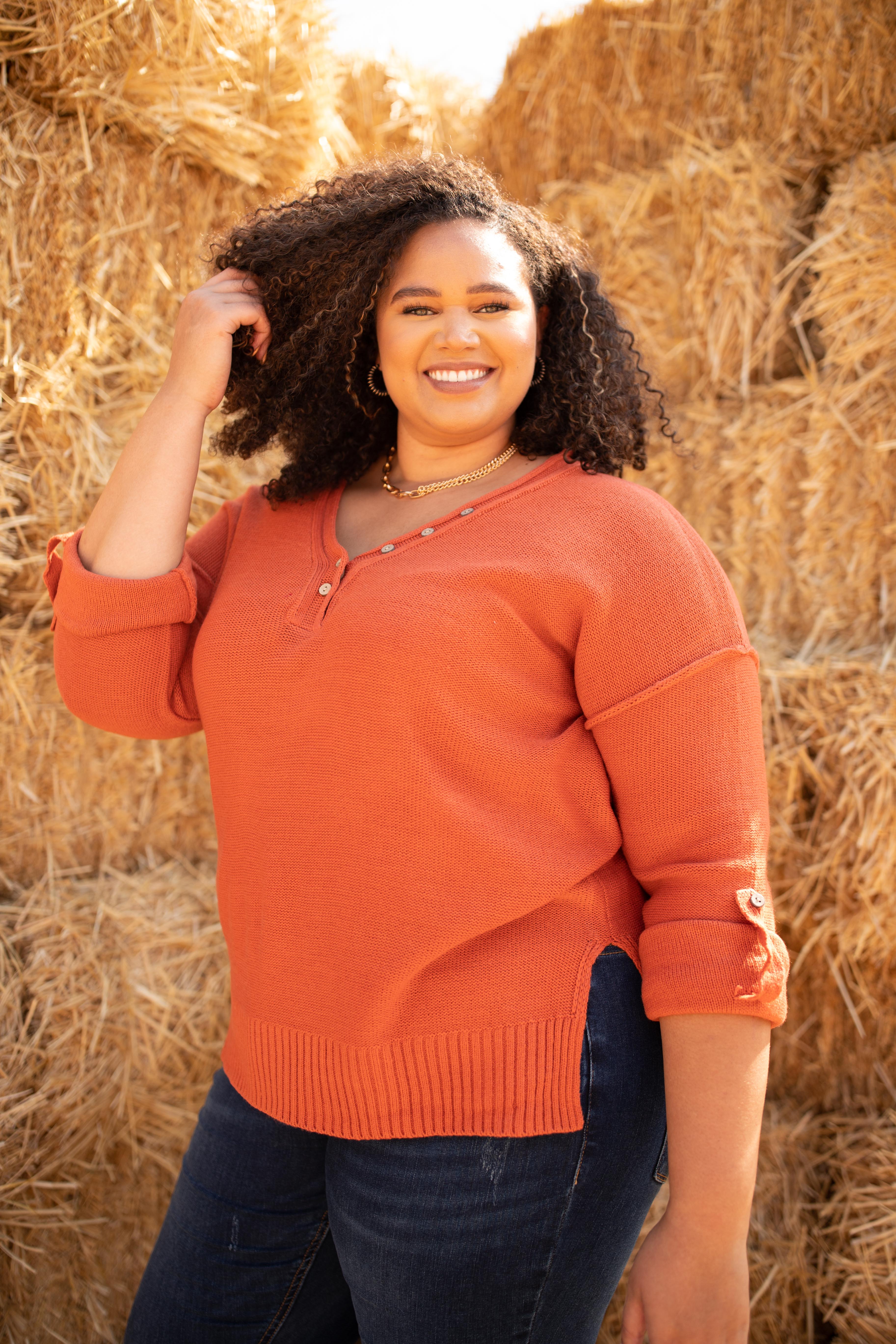 Brielle Top in Rusty Orange