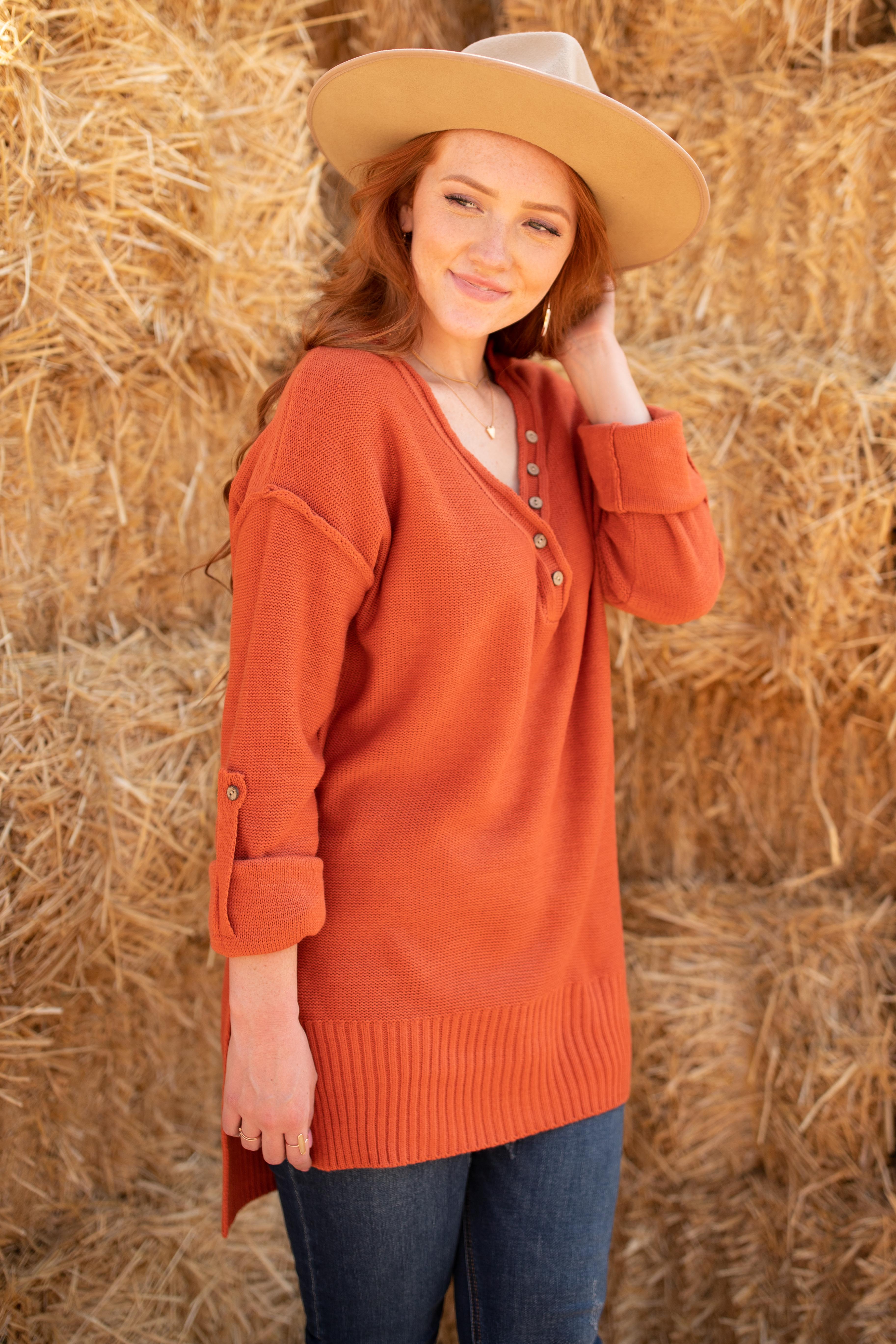 Brielle Top in Rusty Orange