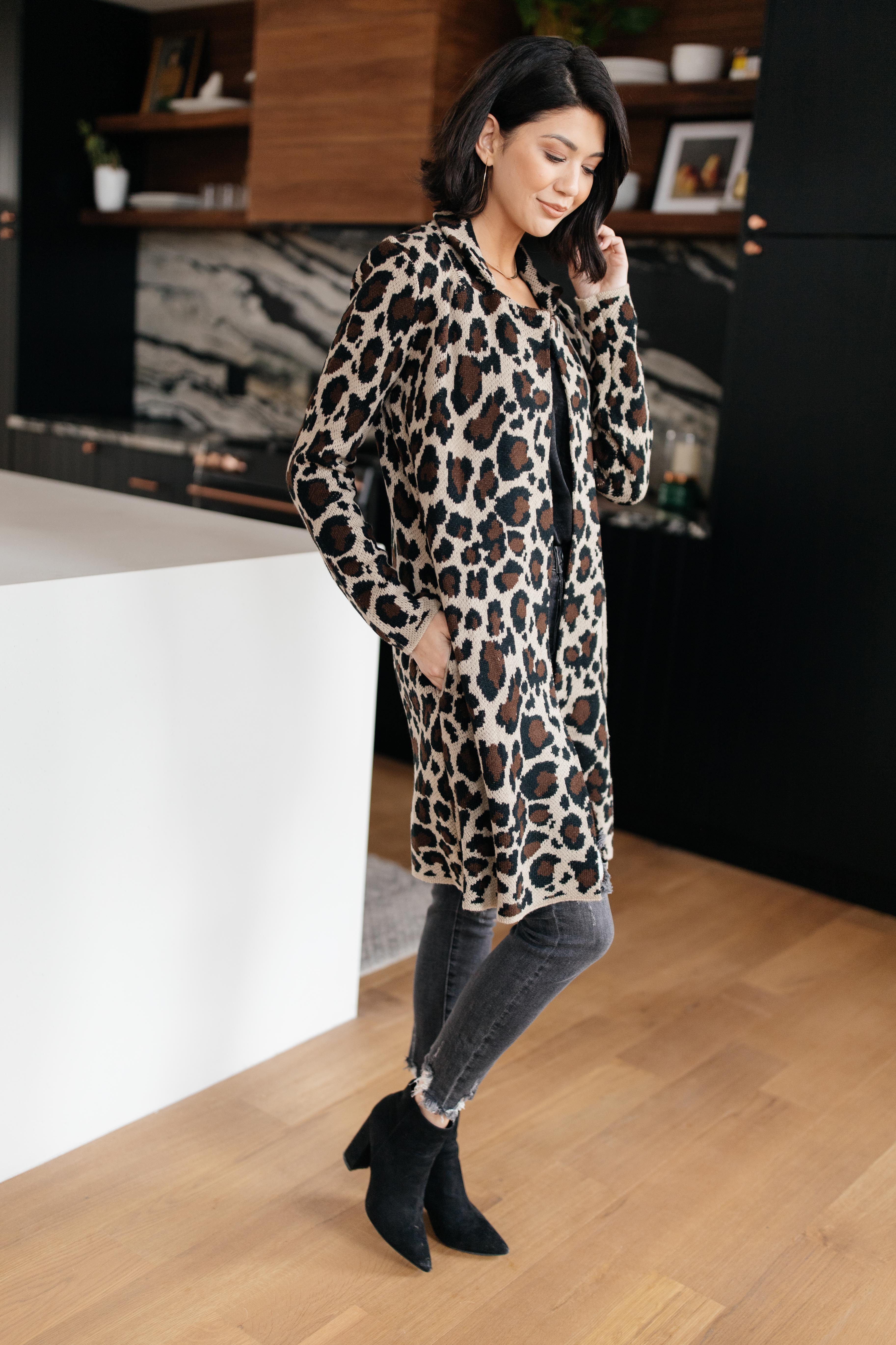 Business Casual Cardigan in Leopard