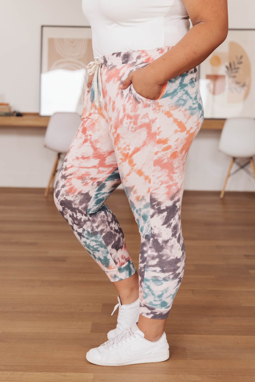 Coral Tie Dye Joggers