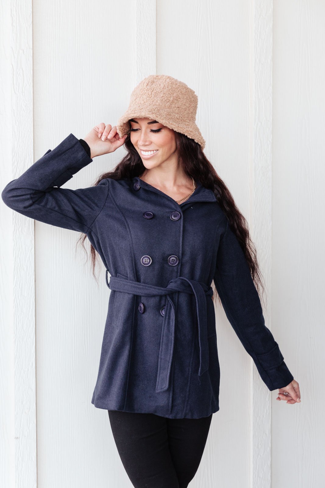 Classy & Sassy Peacoat in Navy